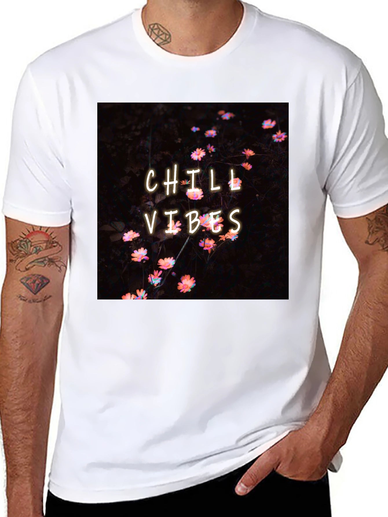 Chill Vibes Graphic Tee - Black Casual Comfort