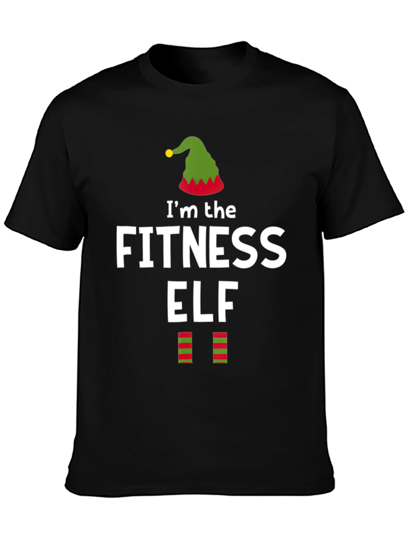 Fitness Elf Christmas Holiday Graphic Tee