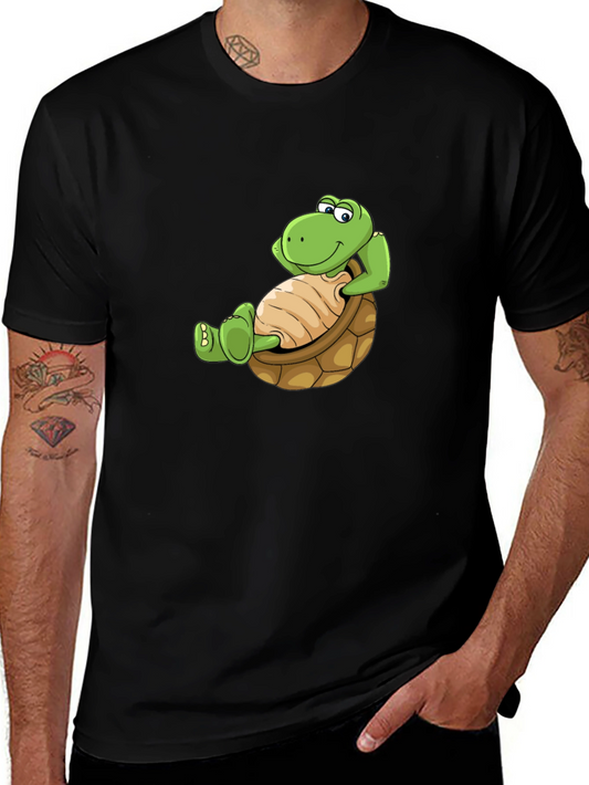 Relaxing Turtle Graphic Tee - Black