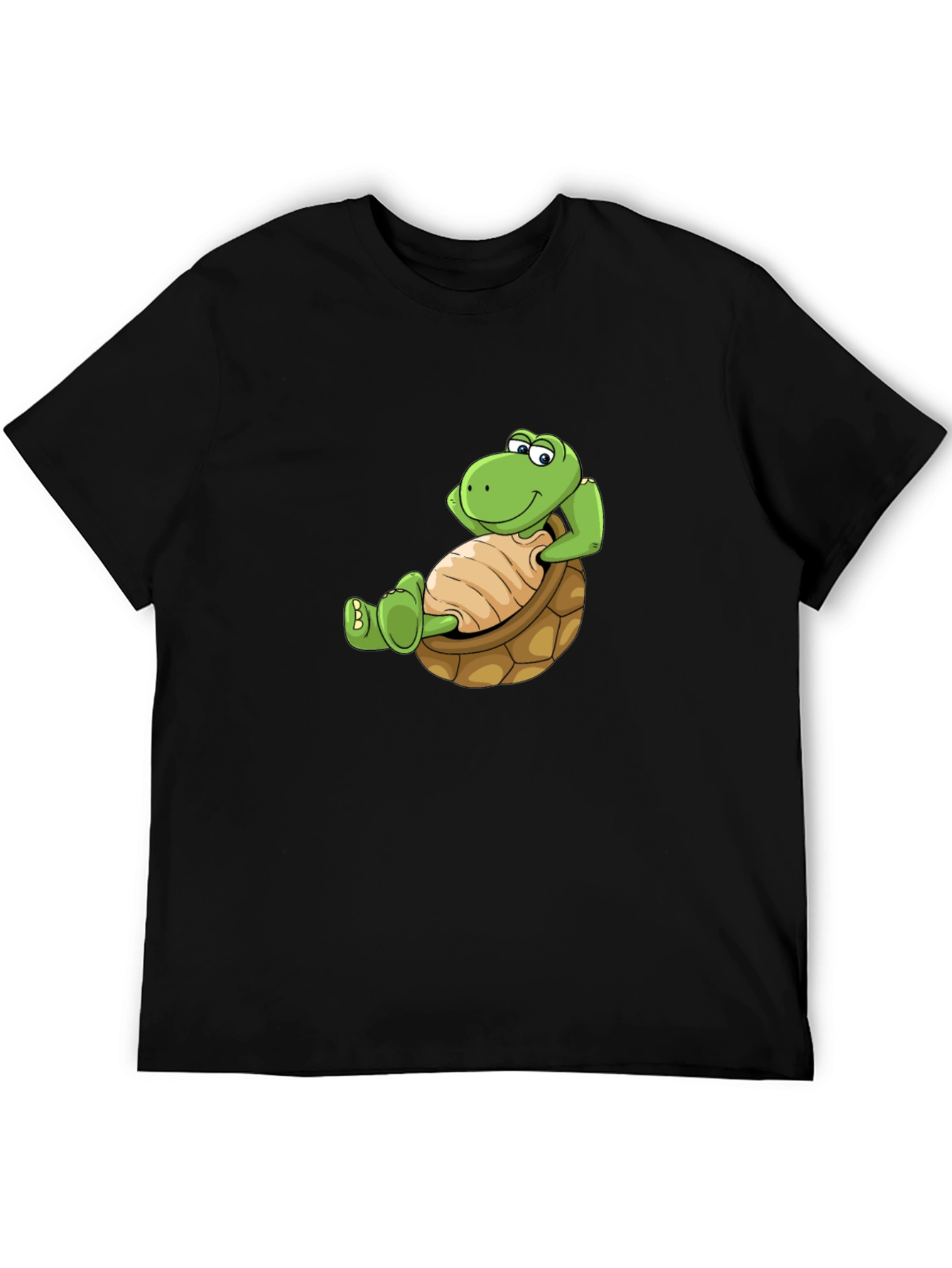 Relaxing Turtle Graphic Tee - Black