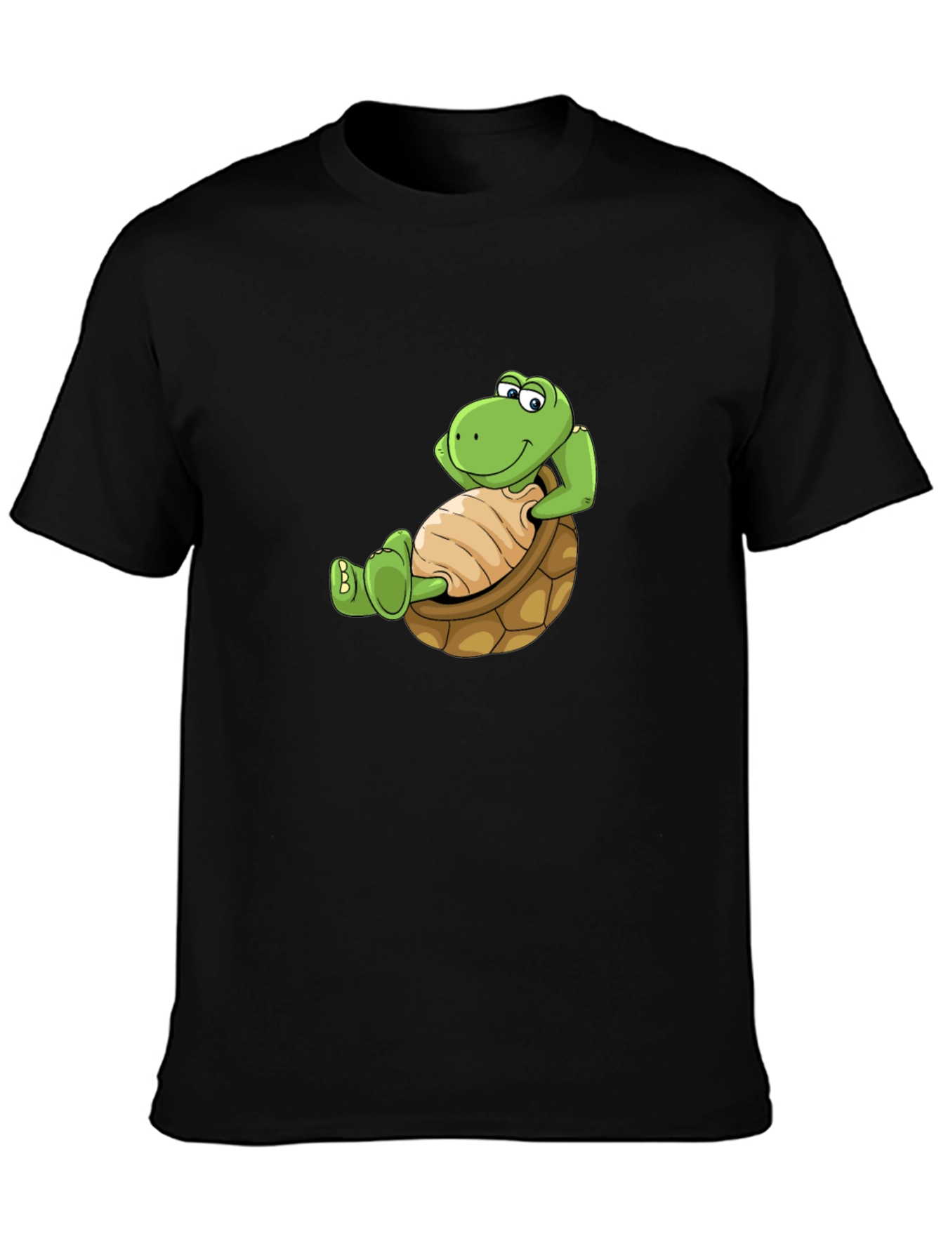 Relaxing Turtle Graphic Tee - Black