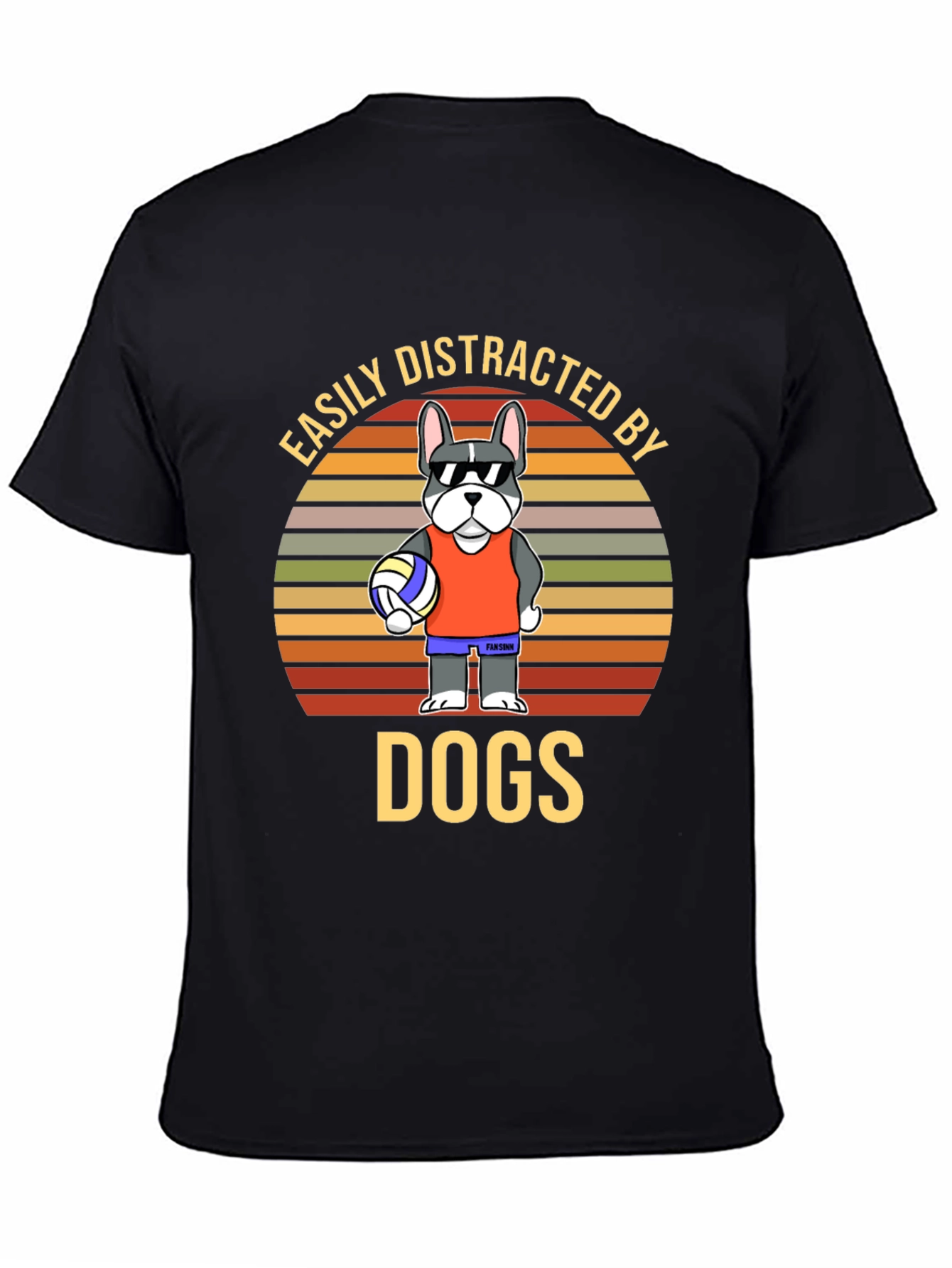 Easily Distracted by Dogs Funny Graphic Tee