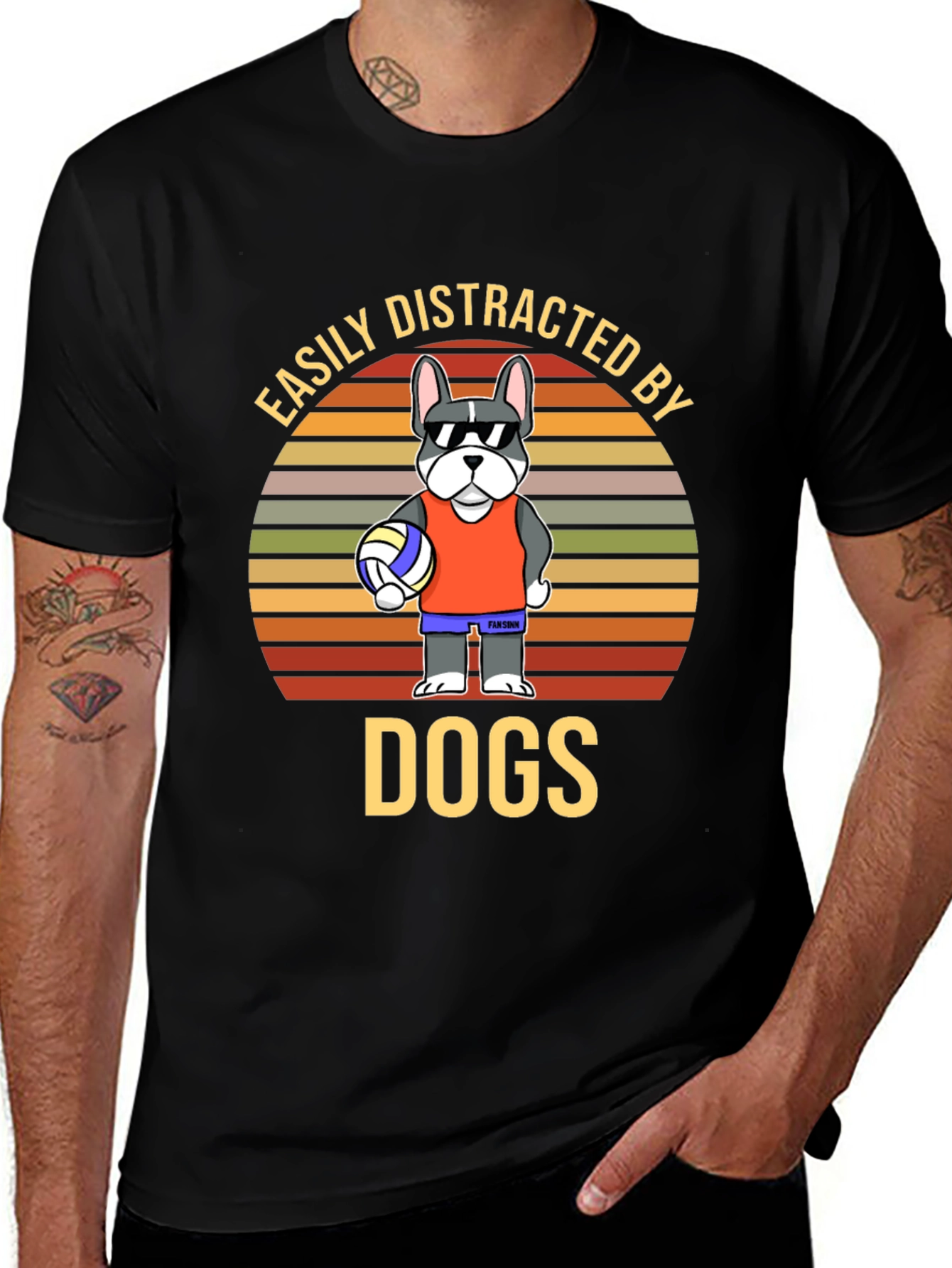 Easily Distracted by Dogs Funny Graphic Tee