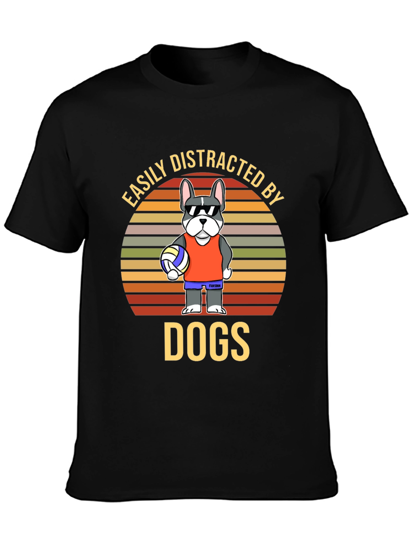 Easily Distracted by Dogs Funny Graphic Tee