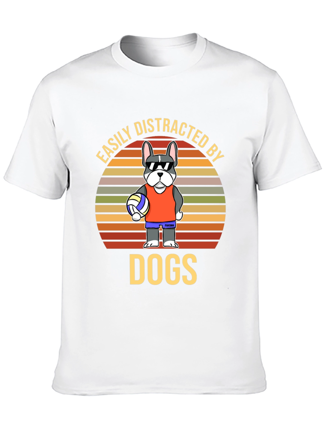 Easily Distracted by Dogs Funny Graphic Tee