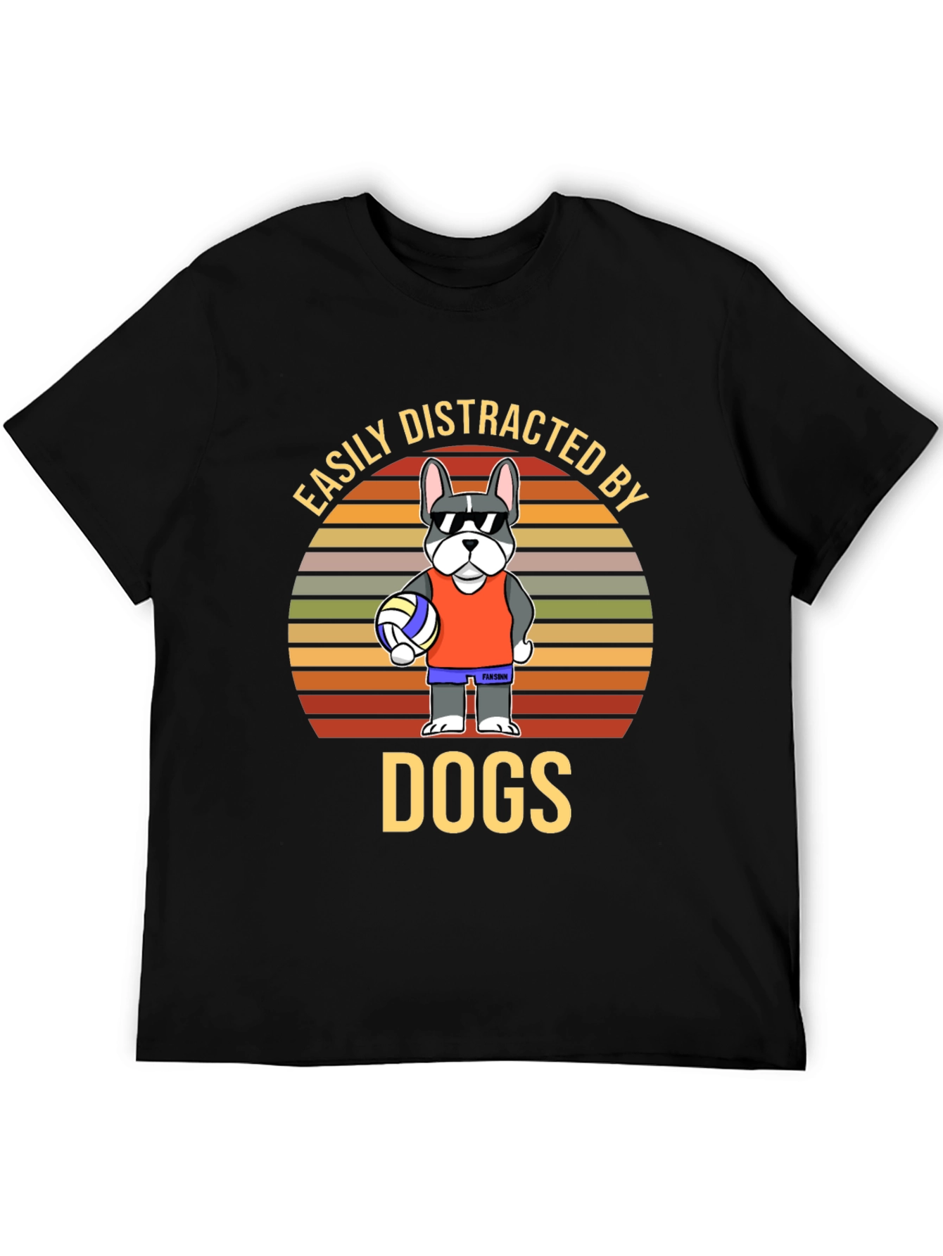 Easily Distracted by Dogs Funny Graphic Tee