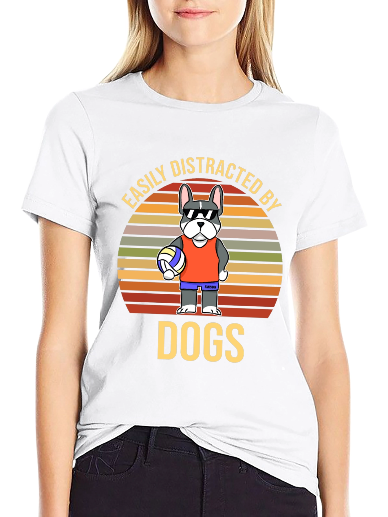 Easily Distracted by Dogs Funny Graphic Tee