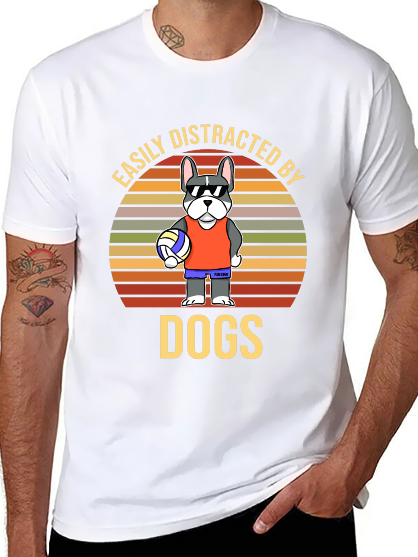 Easily Distracted by Dogs Funny Graphic Tee