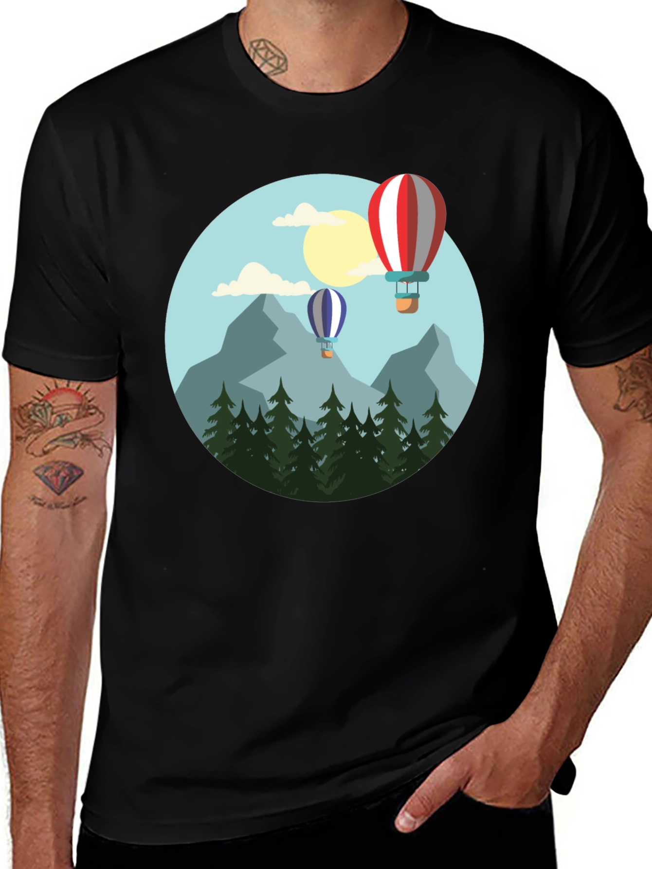 Scenic Hot Air Balloon Graphic Tee - Adventure Awaits!