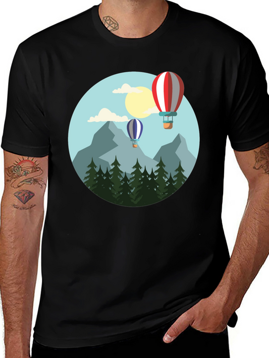 Scenic Hot Air Balloon Graphic Tee - Adventure Awaits!