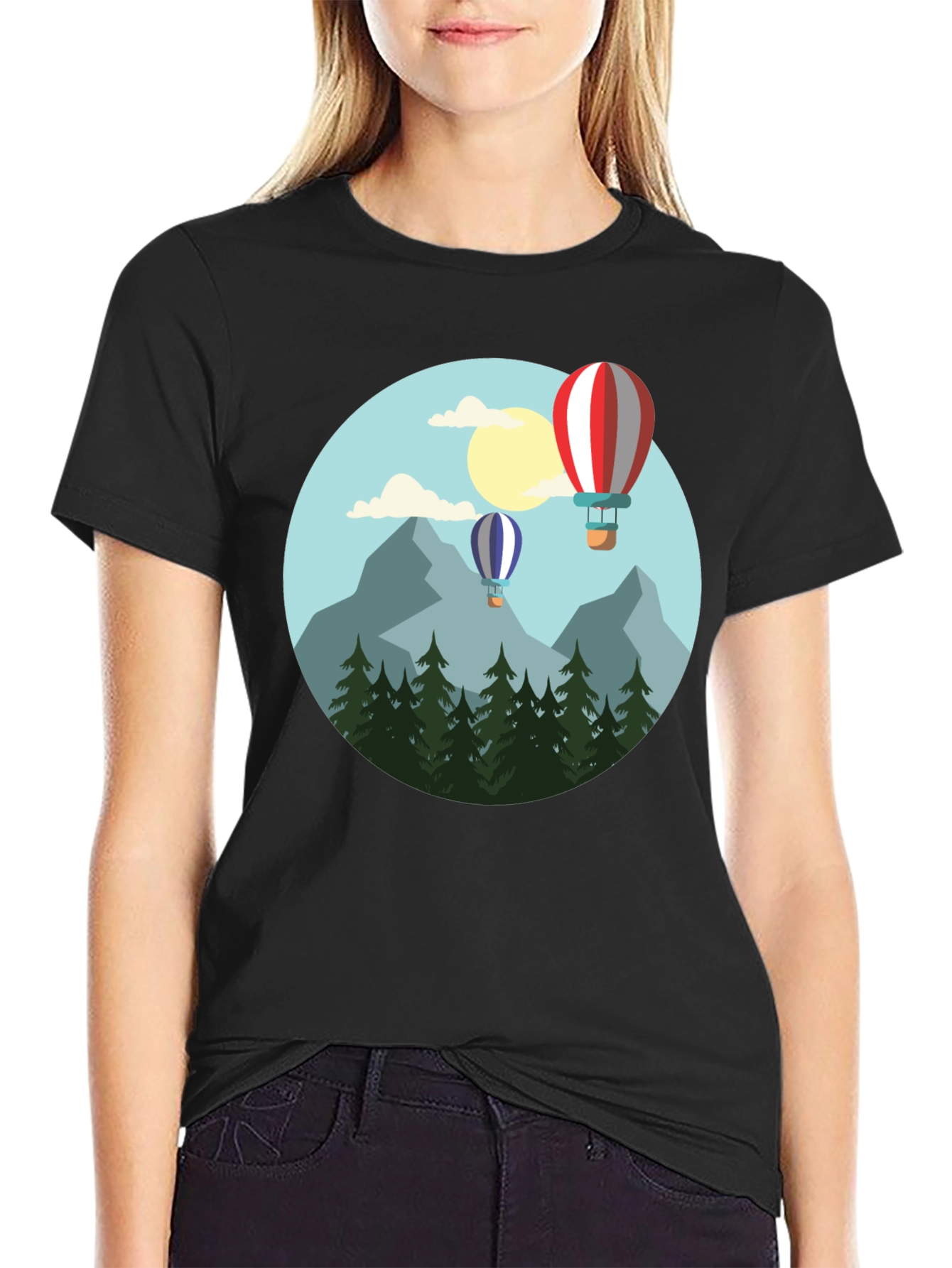 Scenic Hot Air Balloon Graphic Tee - Adventure Awaits!
