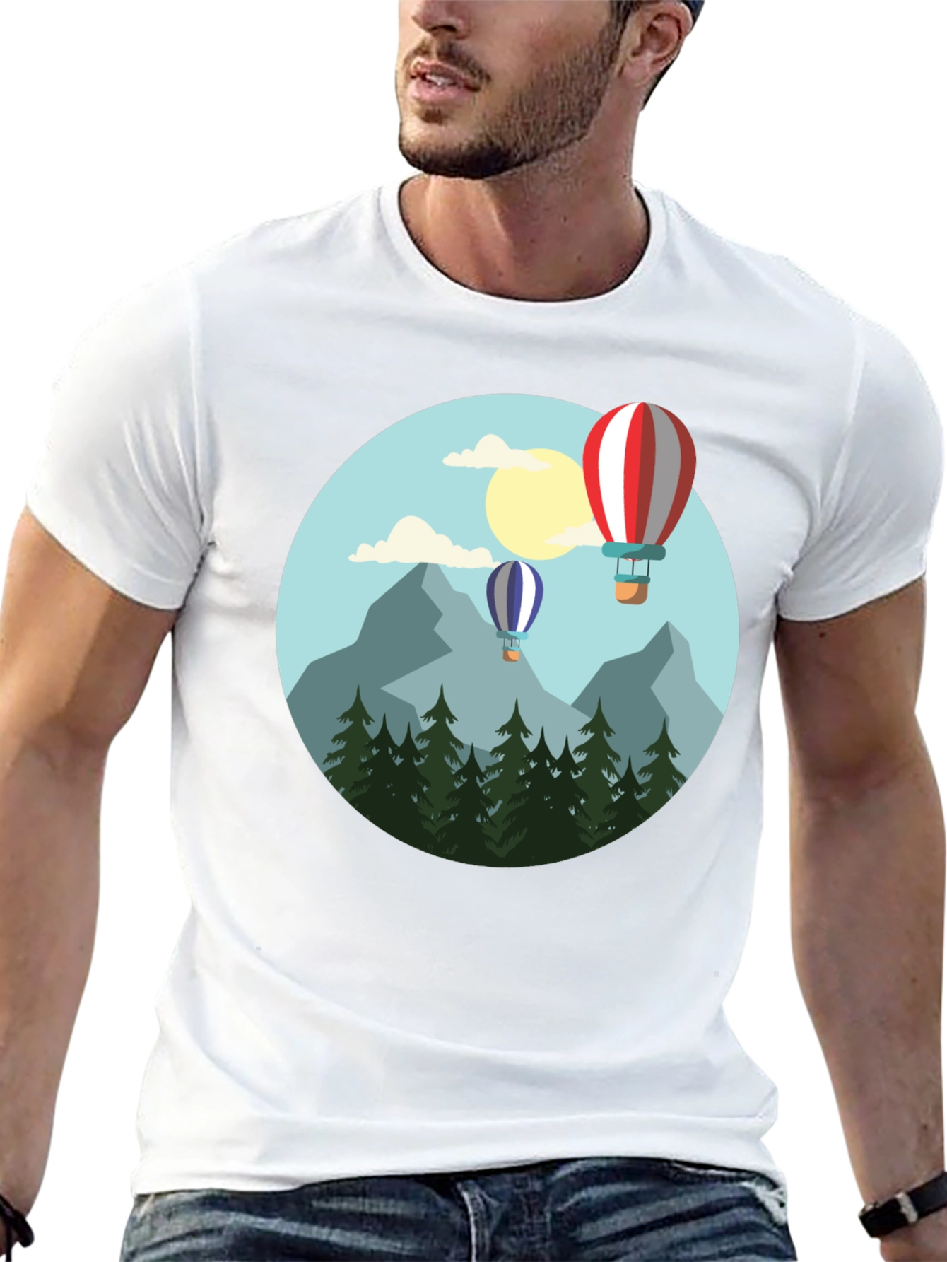 Scenic Hot Air Balloon Graphic Tee - Adventure Awaits!