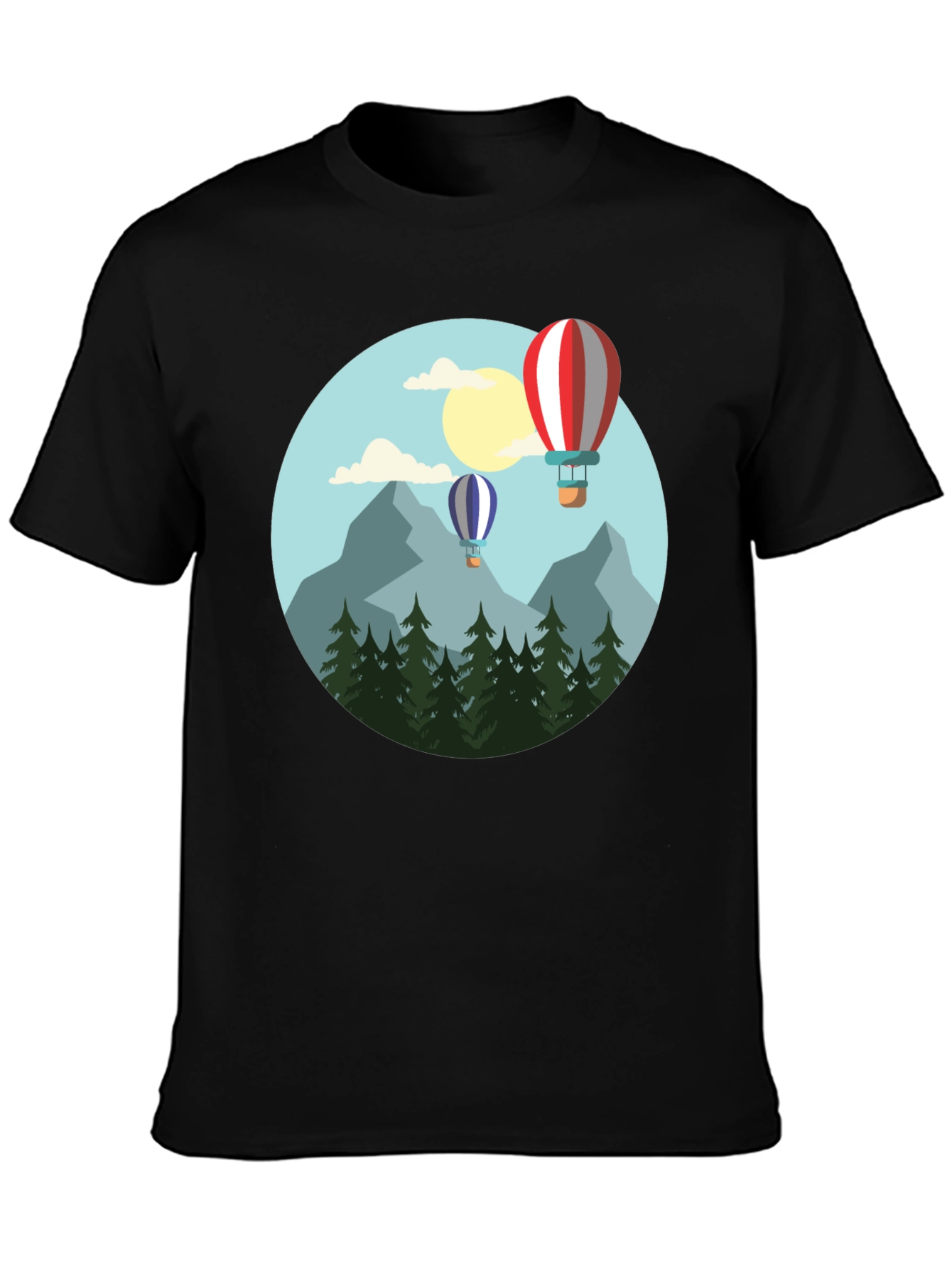 Scenic Hot Air Balloon Graphic Tee - Adventure Awaits!