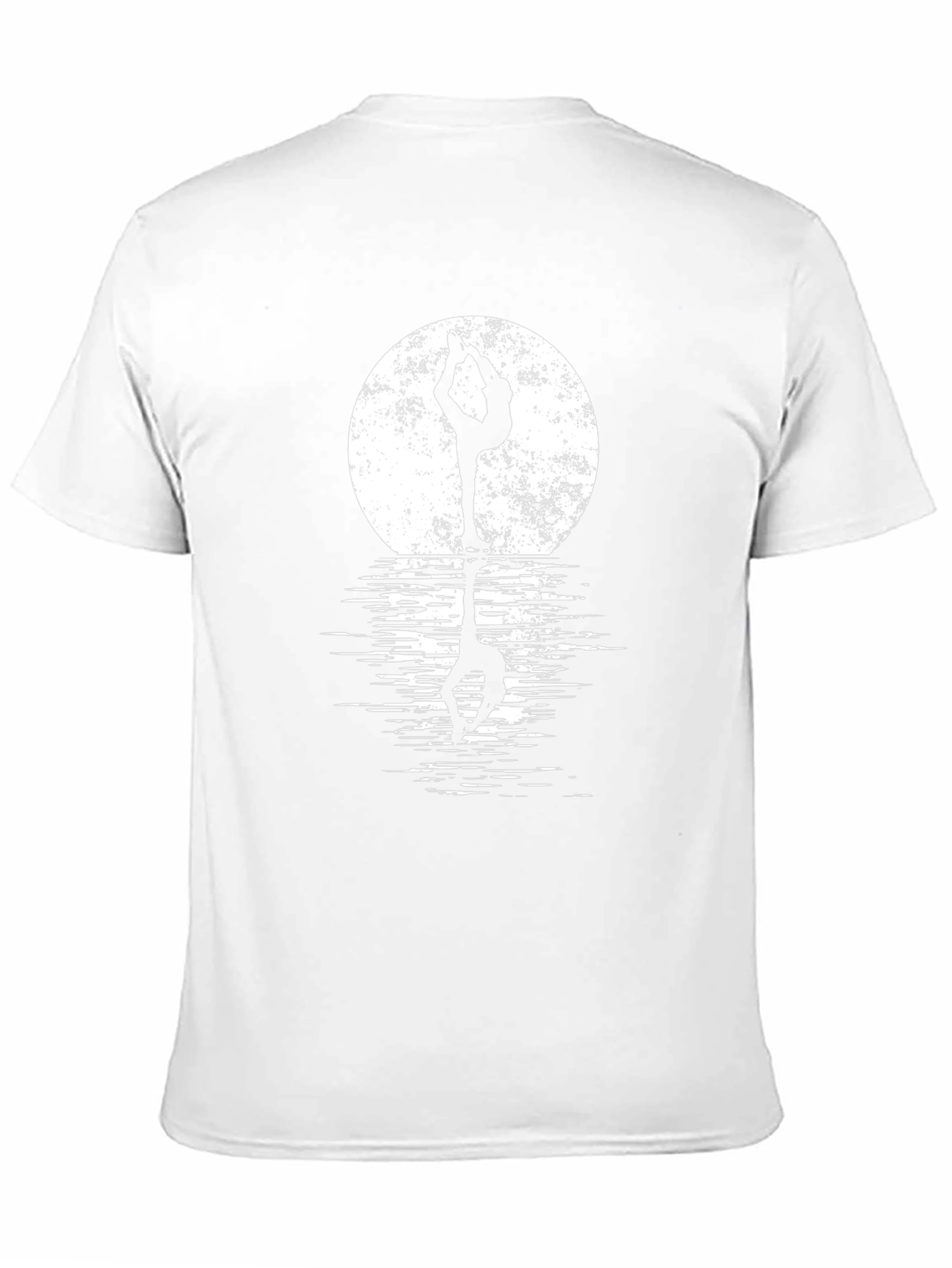 Yoga Moon Reflection Black Graphic Tee Shirt