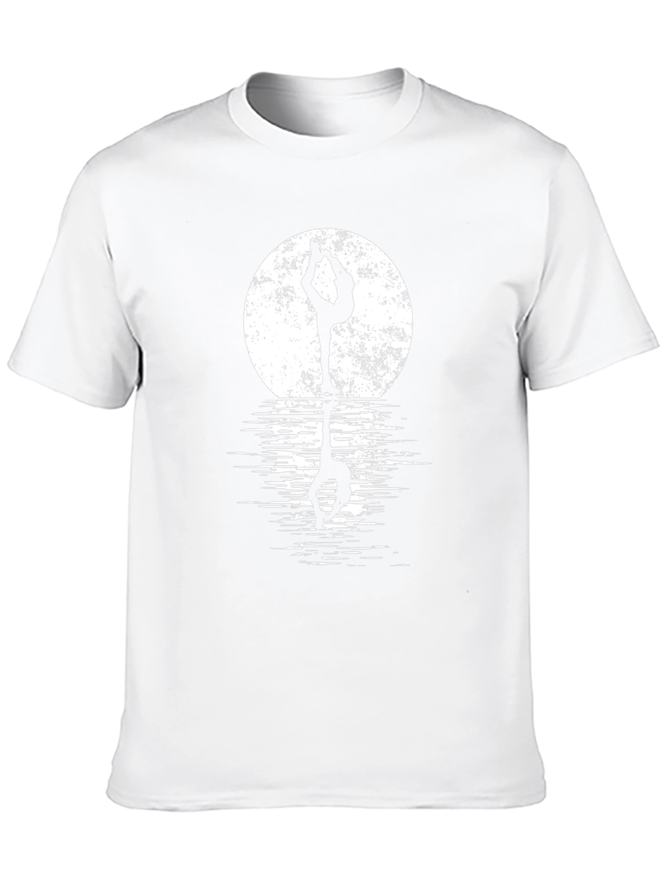 Yoga Moon Reflection Black Graphic Tee Shirt