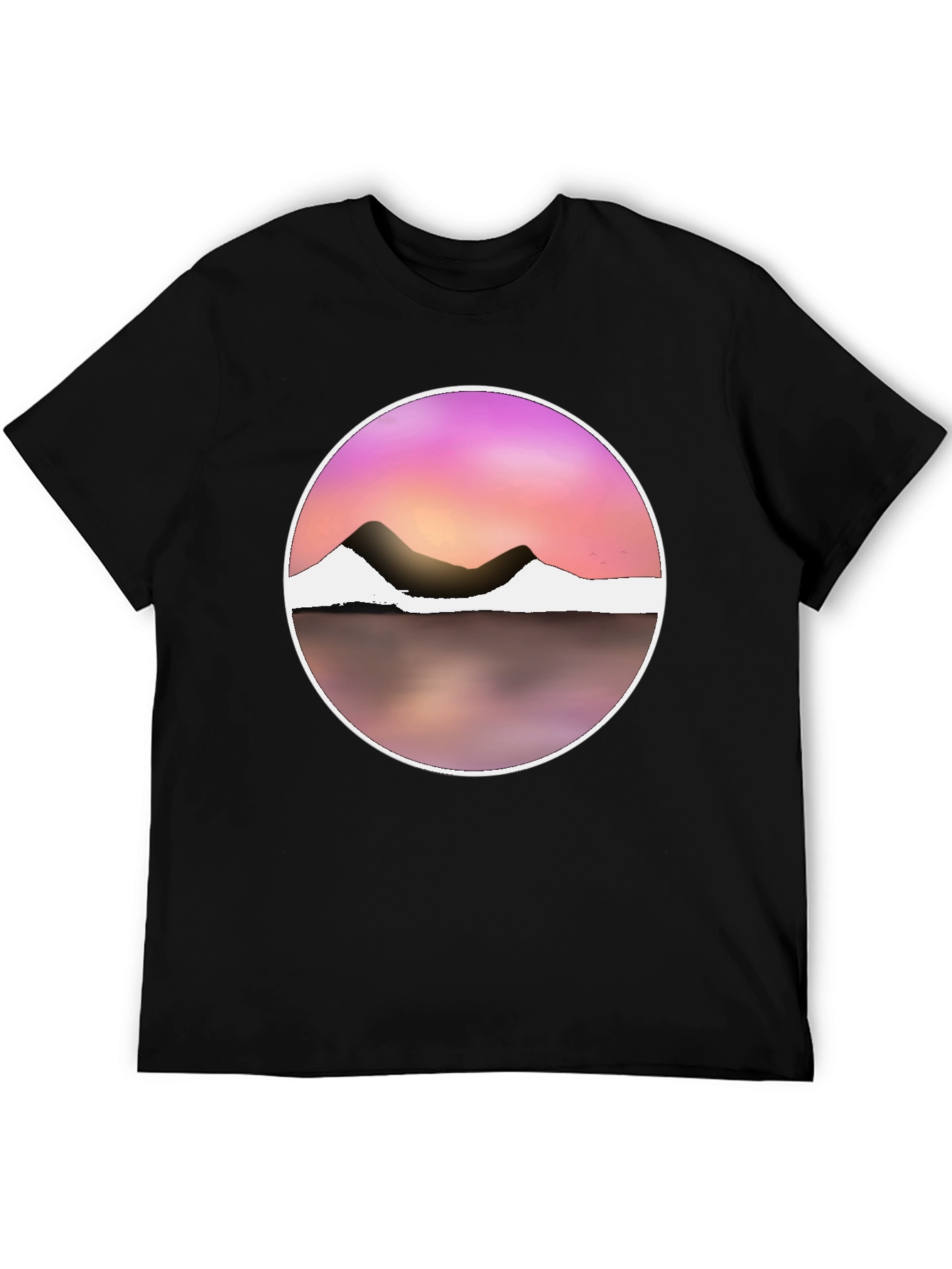 Sunset Mountain Graphic Tee - Stylish Round Design