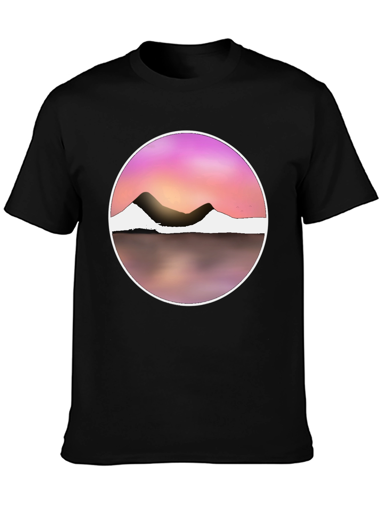 Sunset Mountain Graphic Tee - Stylish Round Design
