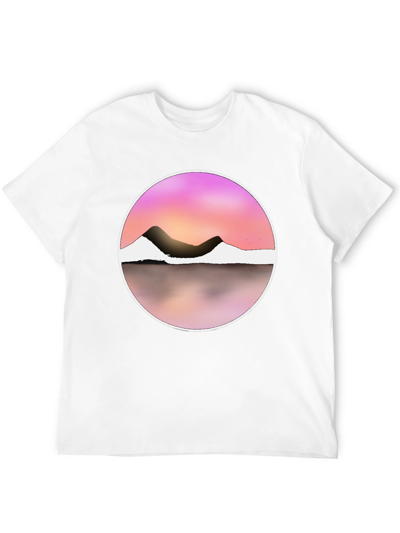 Sunset Mountain Graphic Tee - Stylish Round Design