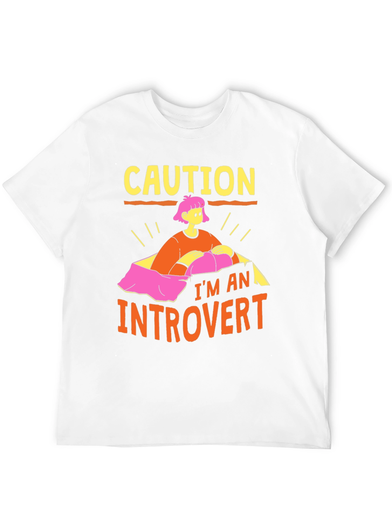 Caution Introvert Graphic Tee -  Comfortable Cotton Blend