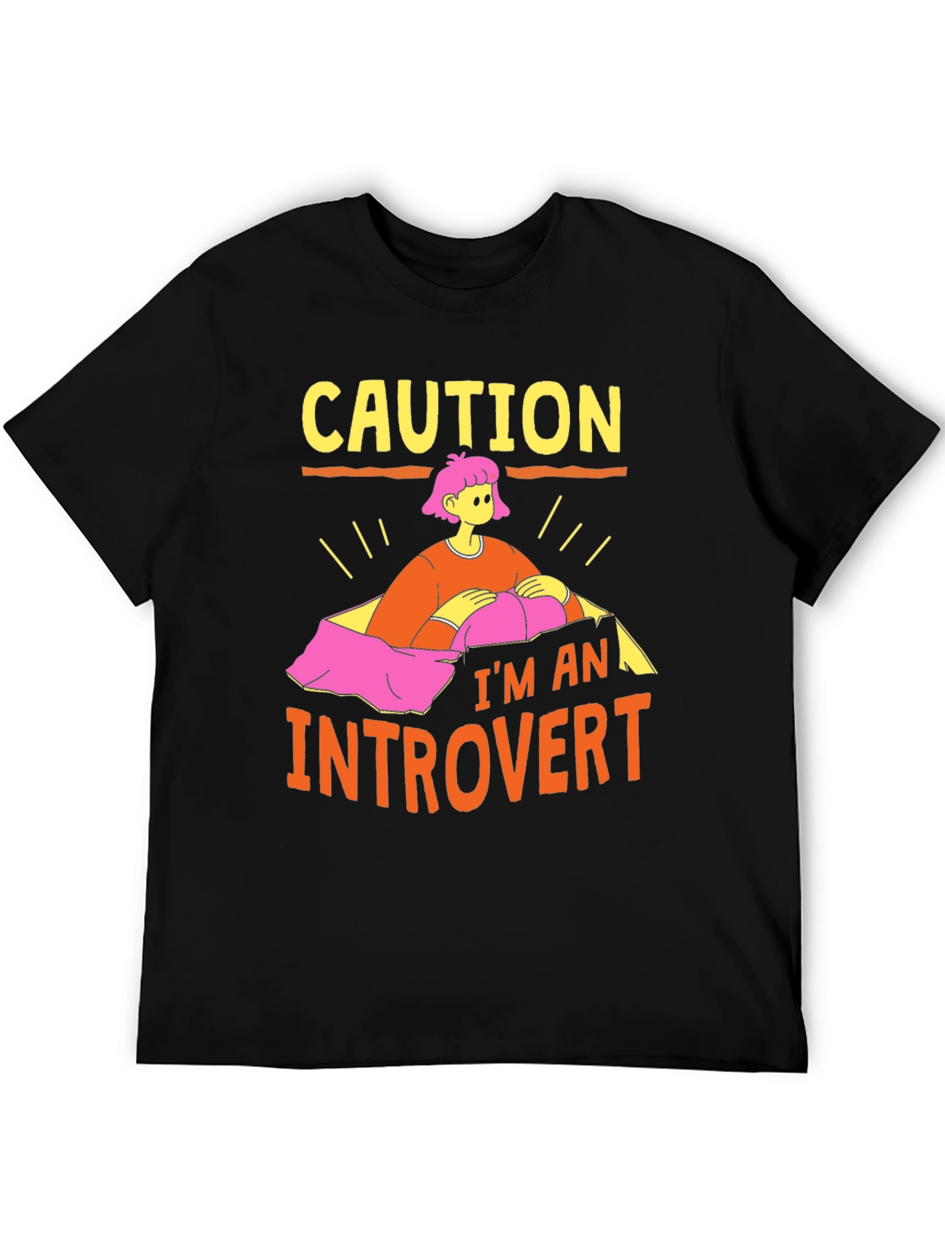 Caution Introvert Graphic Tee -  Comfortable Cotton Blend