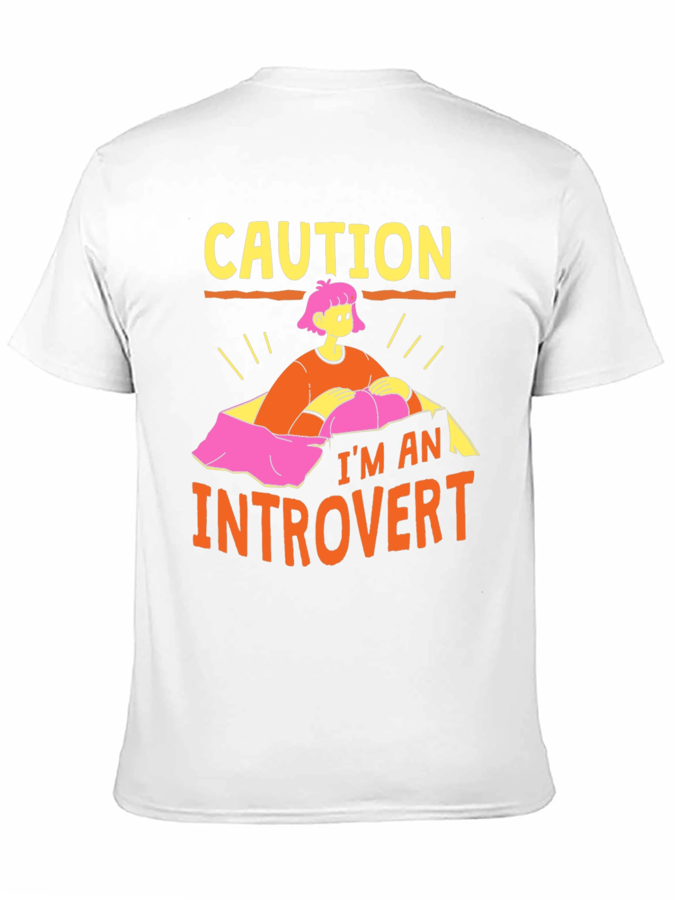 Caution Introvert Graphic Tee -  Comfortable Cotton Blend