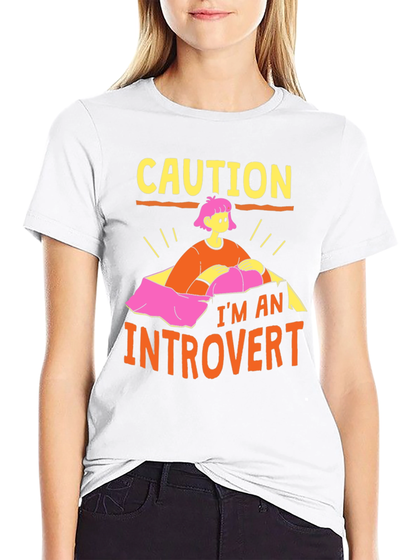 Caution Introvert Graphic Tee -  Comfortable Cotton Blend