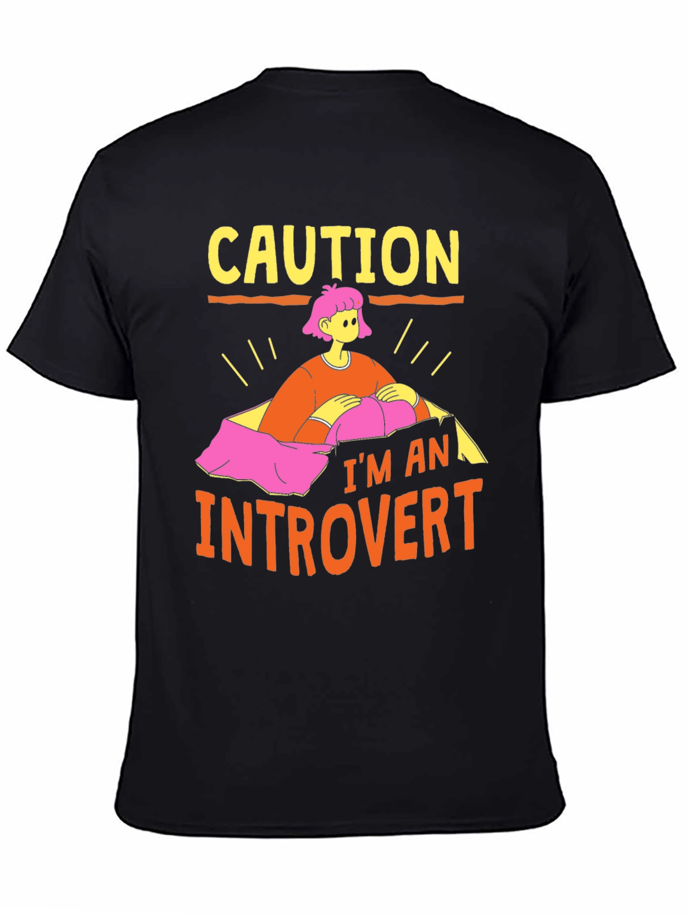 Caution Introvert Graphic Tee -  Comfortable Cotton Blend