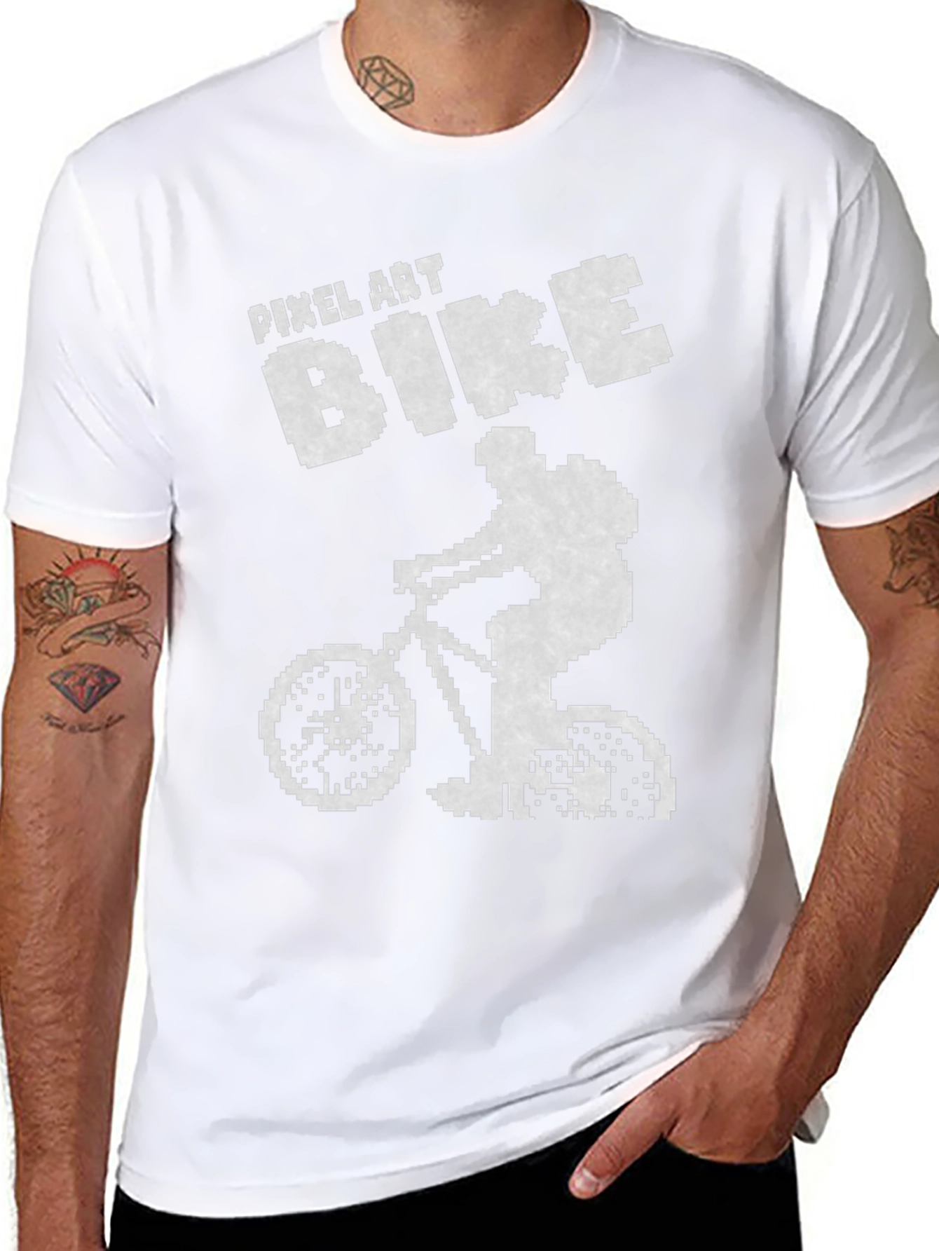 Pixel Art Bike T-Shirt - Retro Style