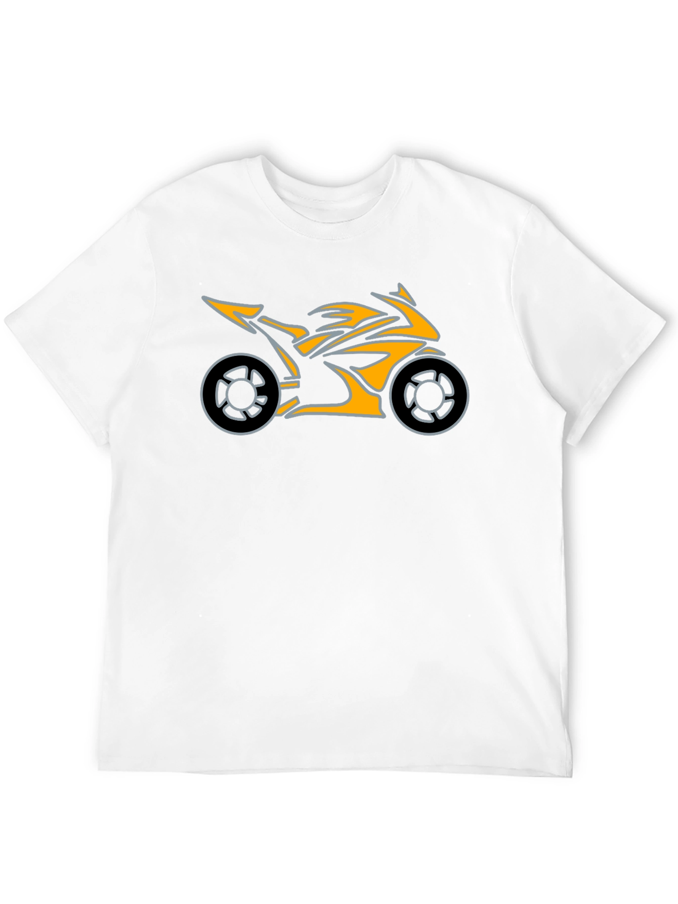 Motorcycle Graphic Tee - Black Cotton T-Shirt