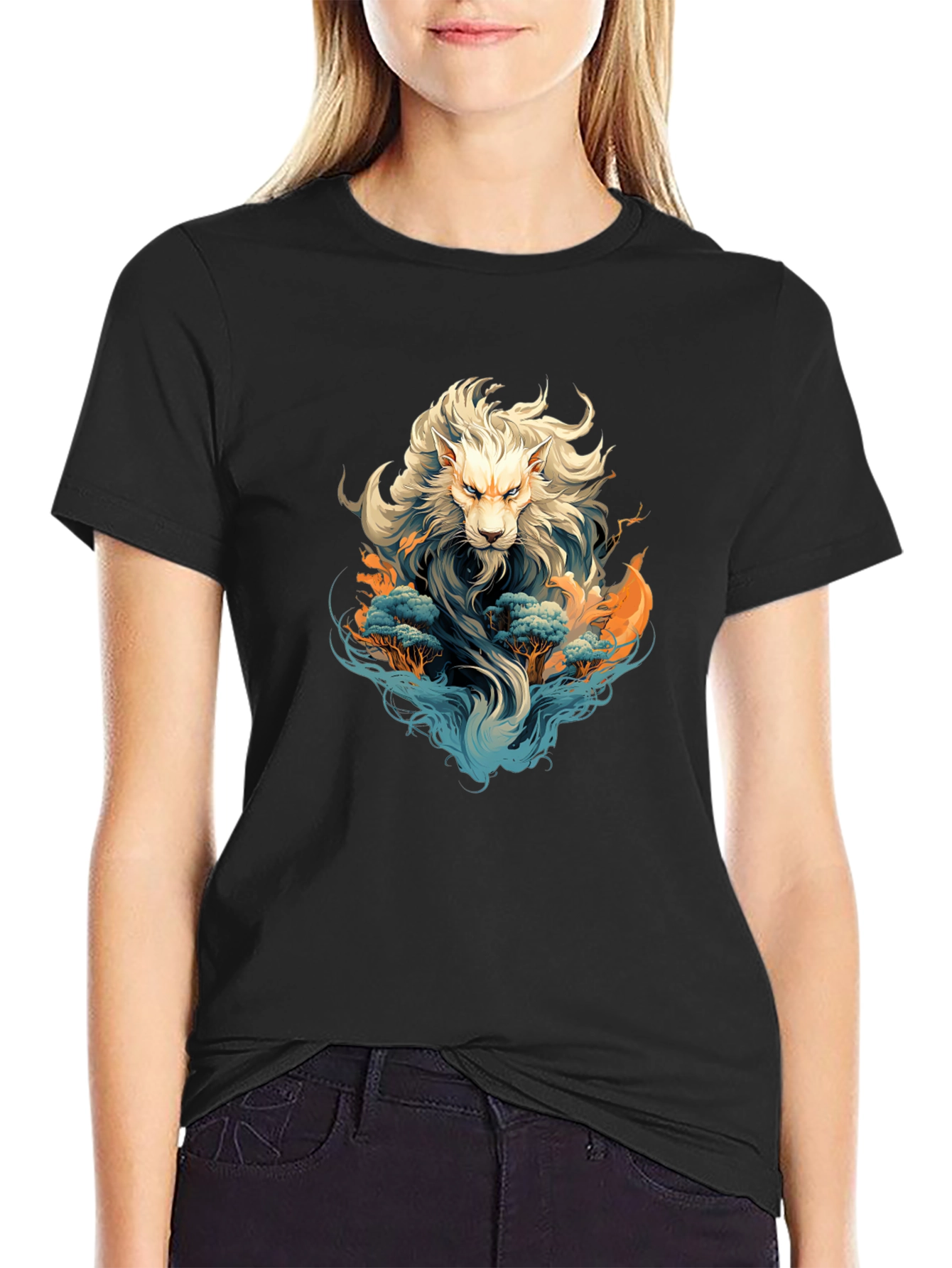 Lion Graphic Black T-Shirt