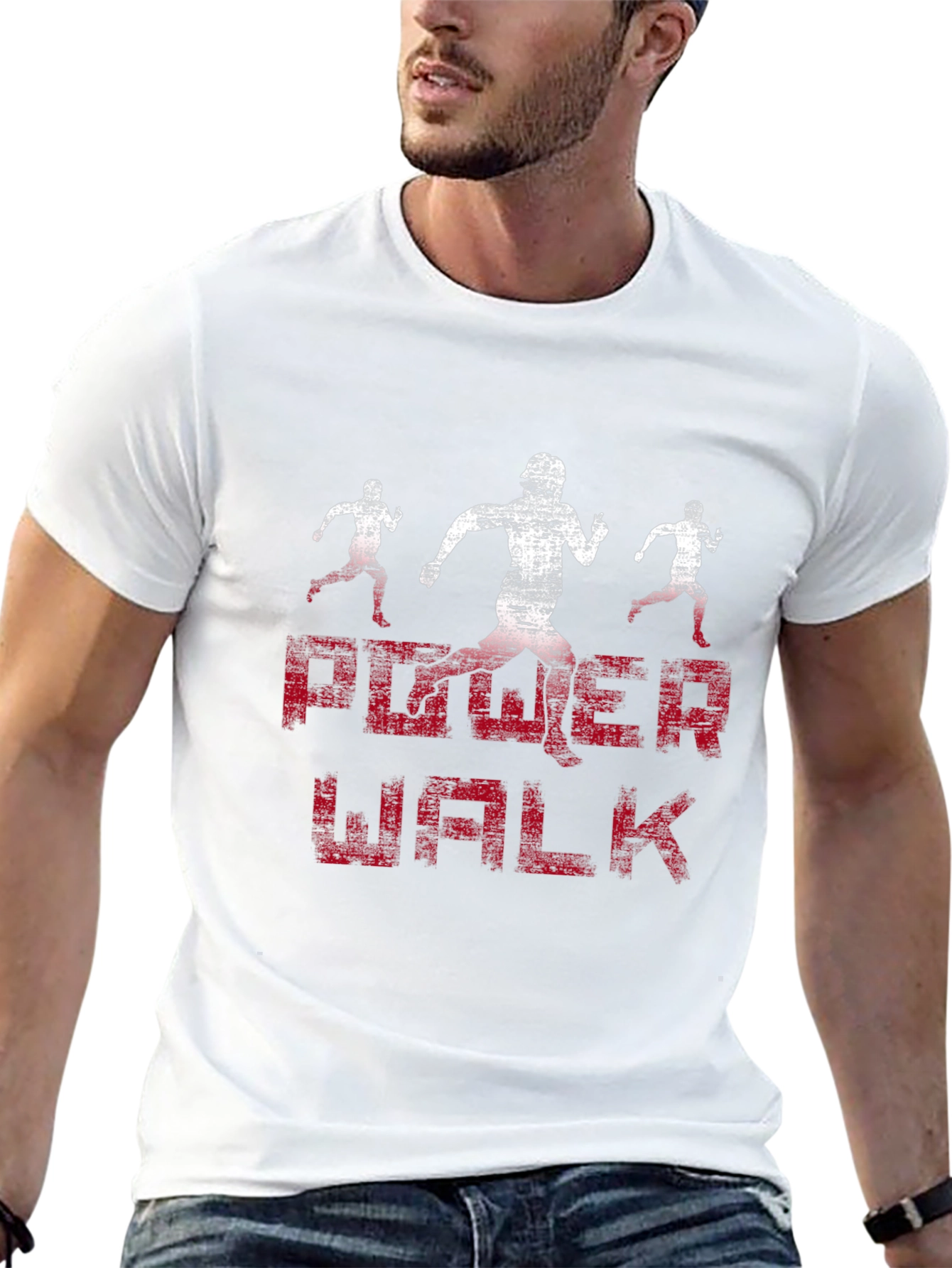 Power Walk Graphic Tee - Black Cotton