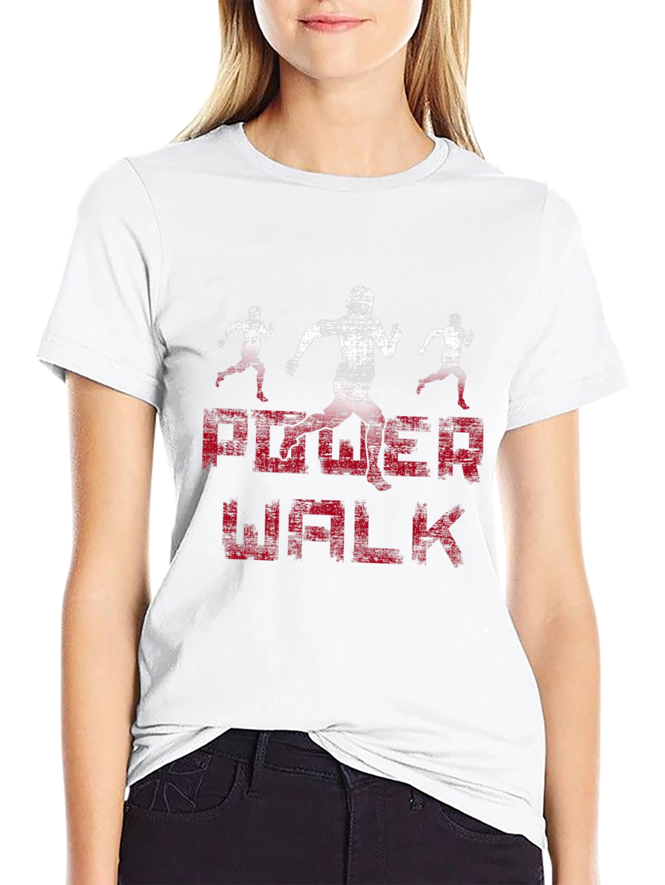 Power Walk Graphic Tee - Black Cotton