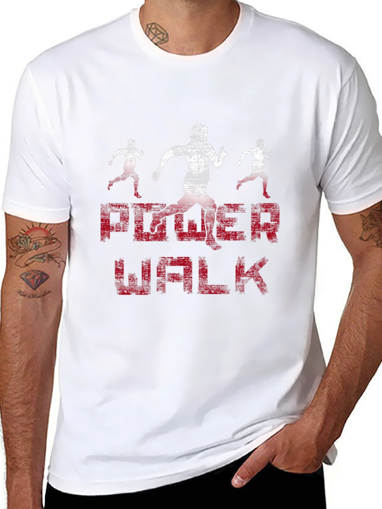Power Walk Graphic Tee - Black Cotton