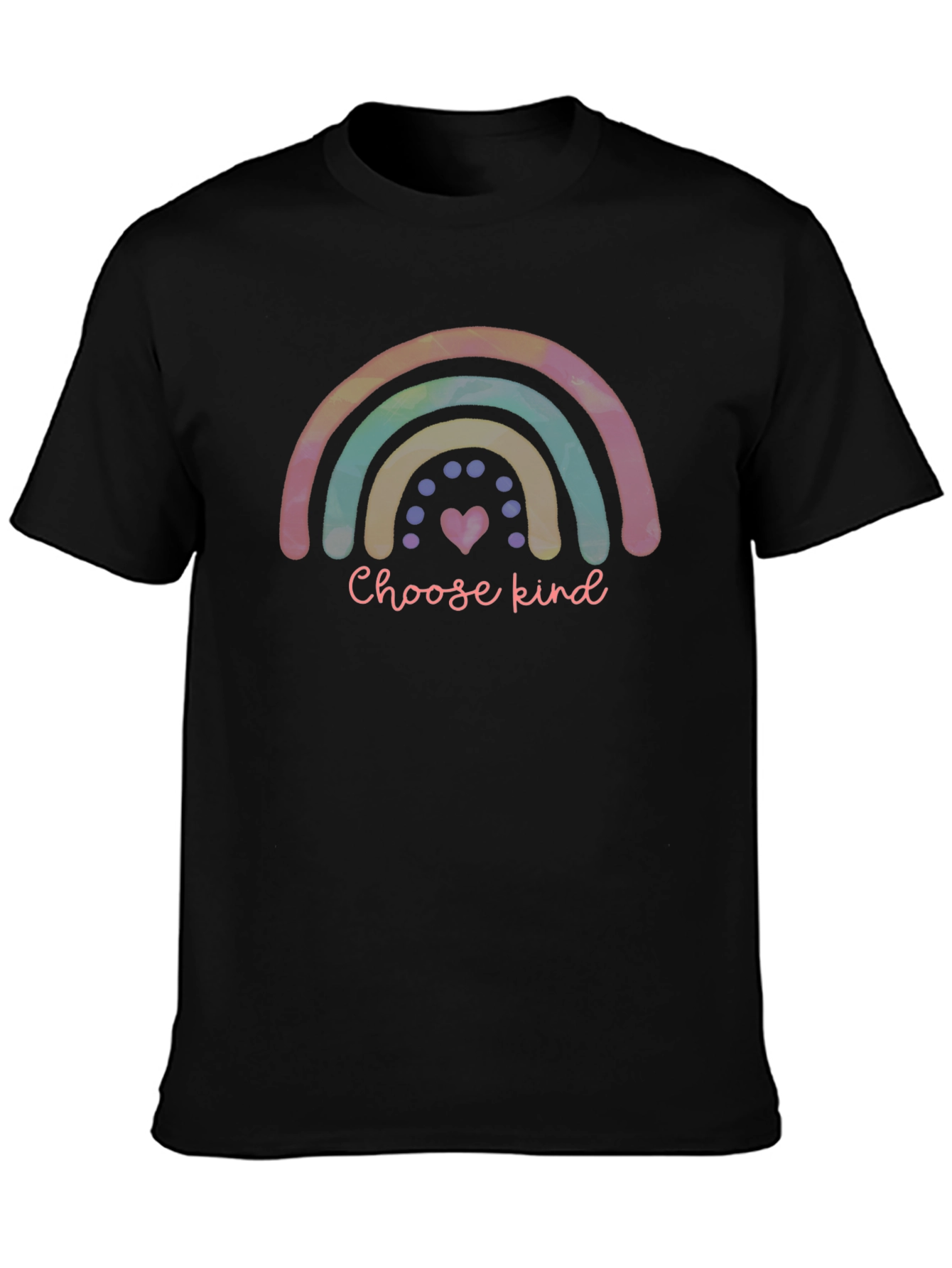 Choose Kind Rainbow Graphic Tee - Black
