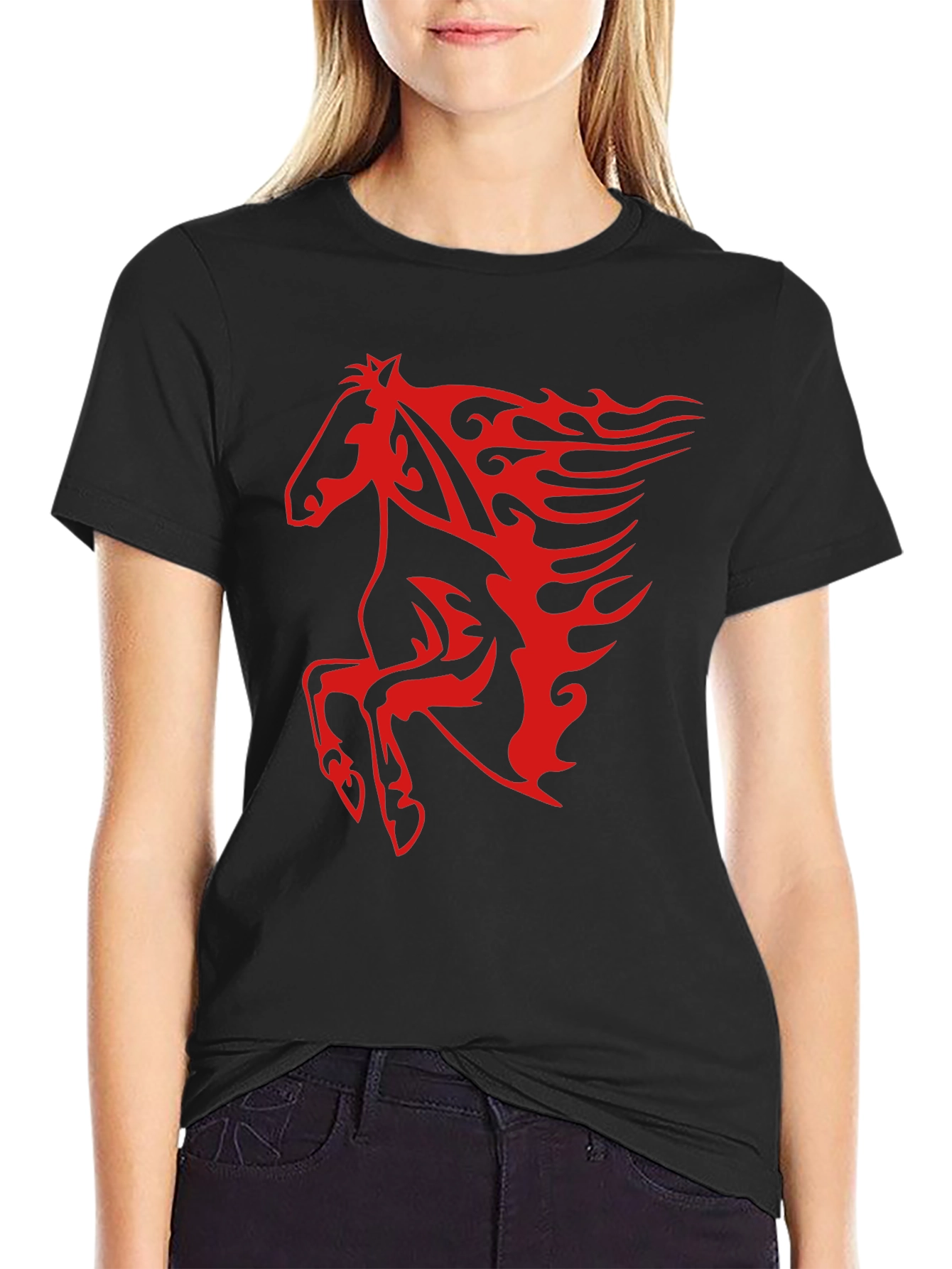 Bold Horse Graphic Tee - Black