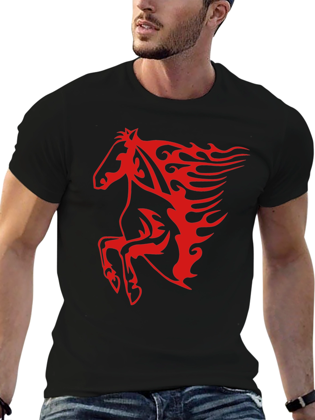 Bold Horse Graphic Tee - Black