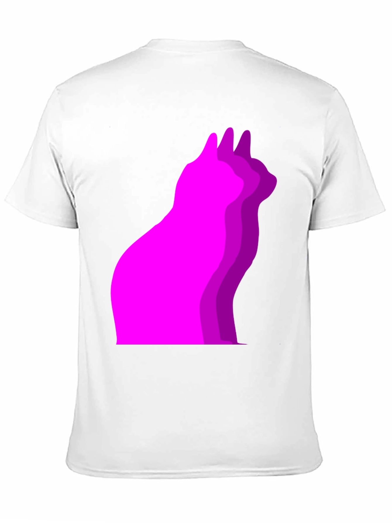 Cool Cat Outline Black T-Shirt