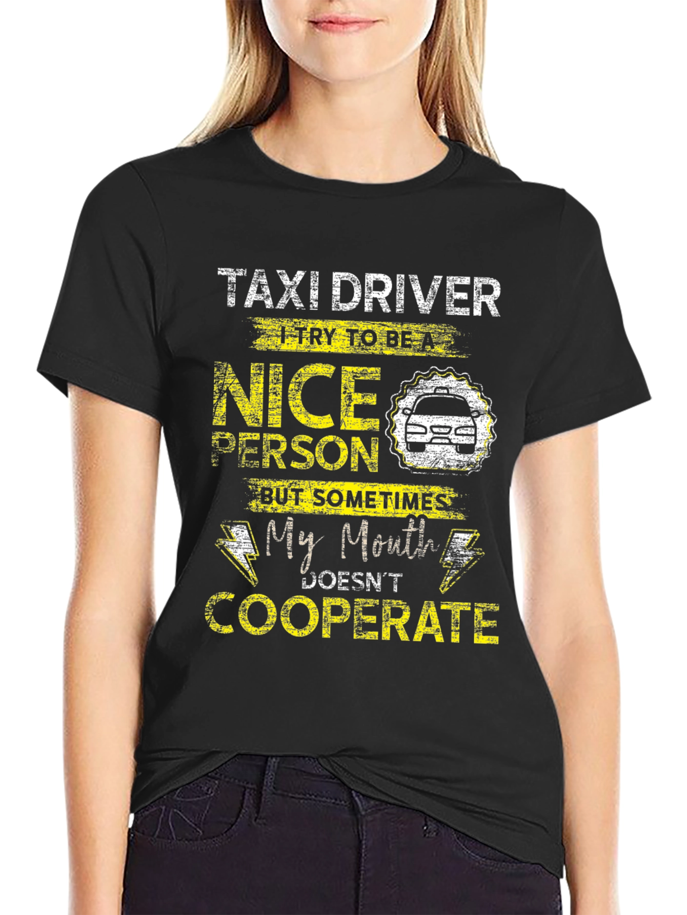 Taxi Driver Funny T-Shirt - Nice Person But...