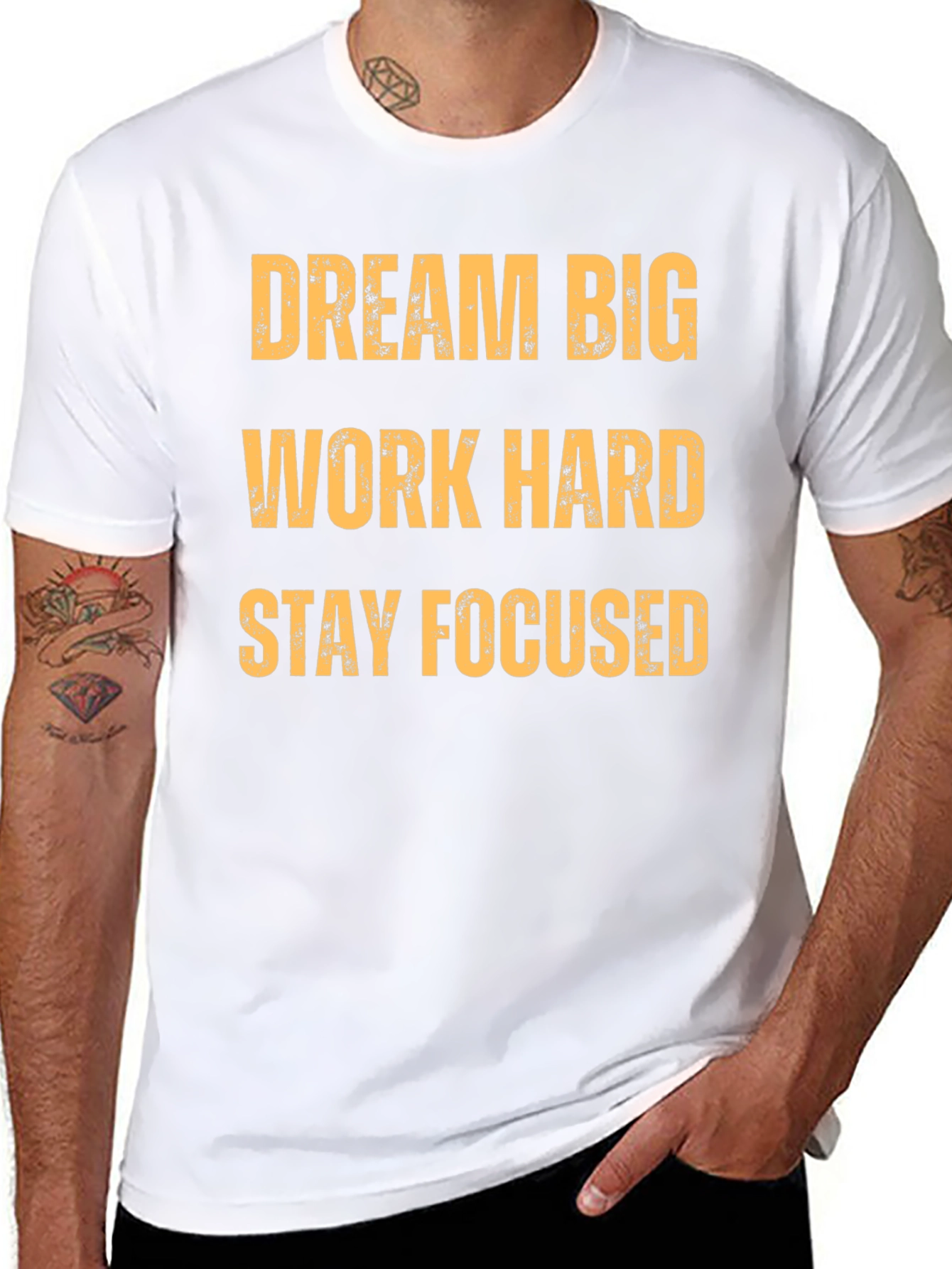 Motivational T-Shirt: Dream Big Work Hard Stay Focused