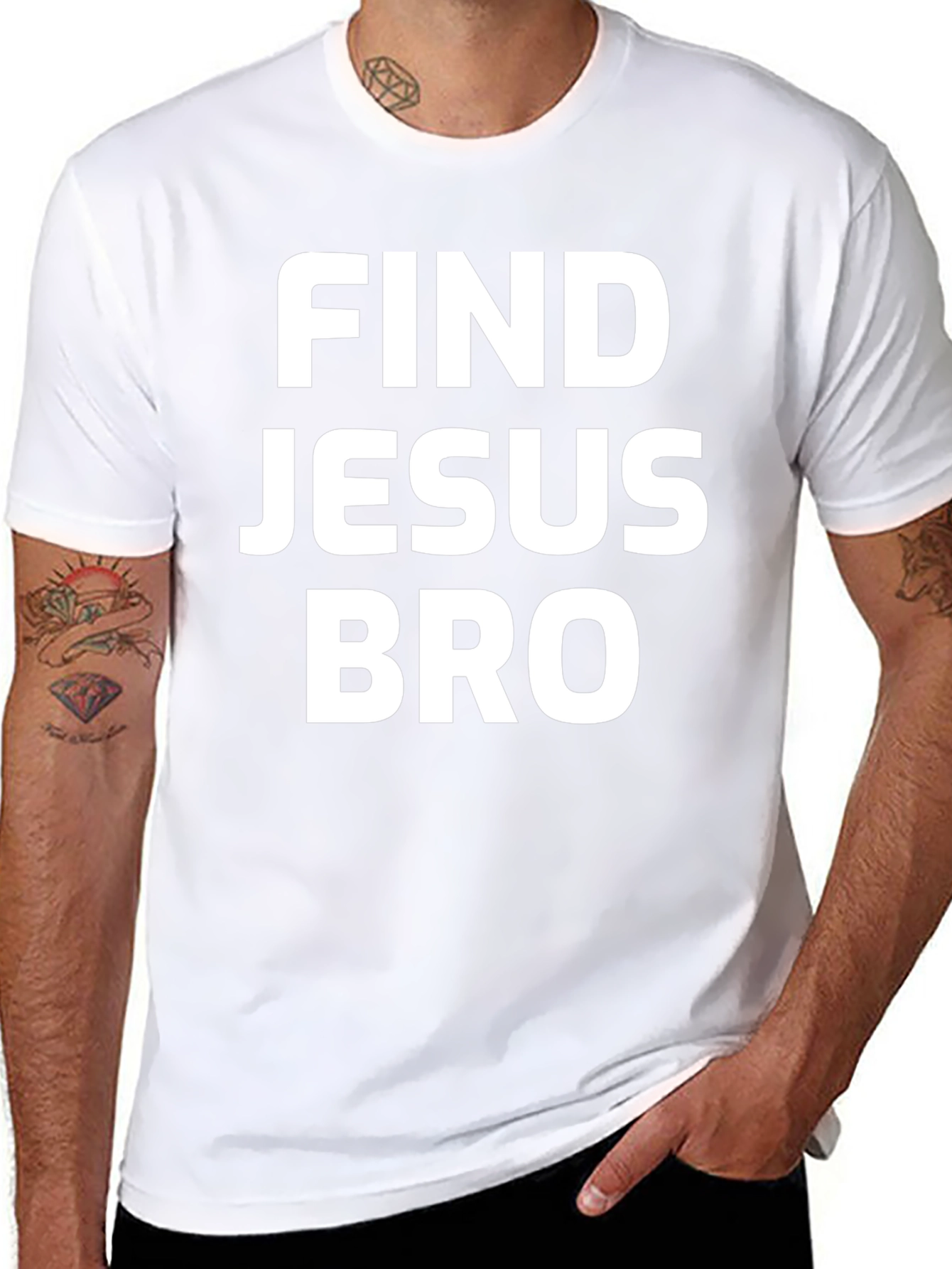 Find Jesus Bro T-Shirt - Black Cotton Tee