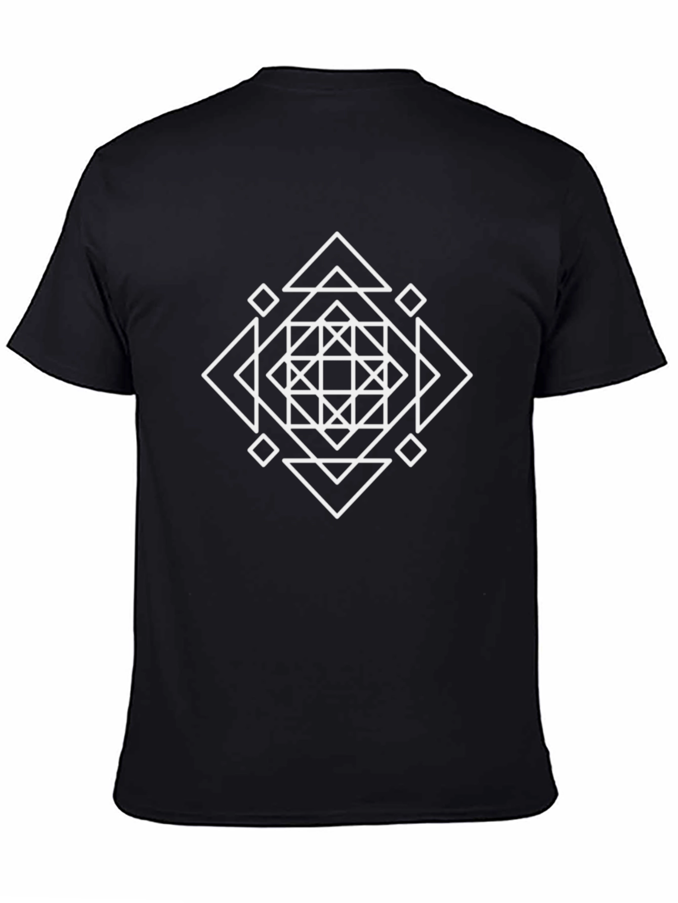 Geometric Graphic Tee - Modern Design Black T-Shirt