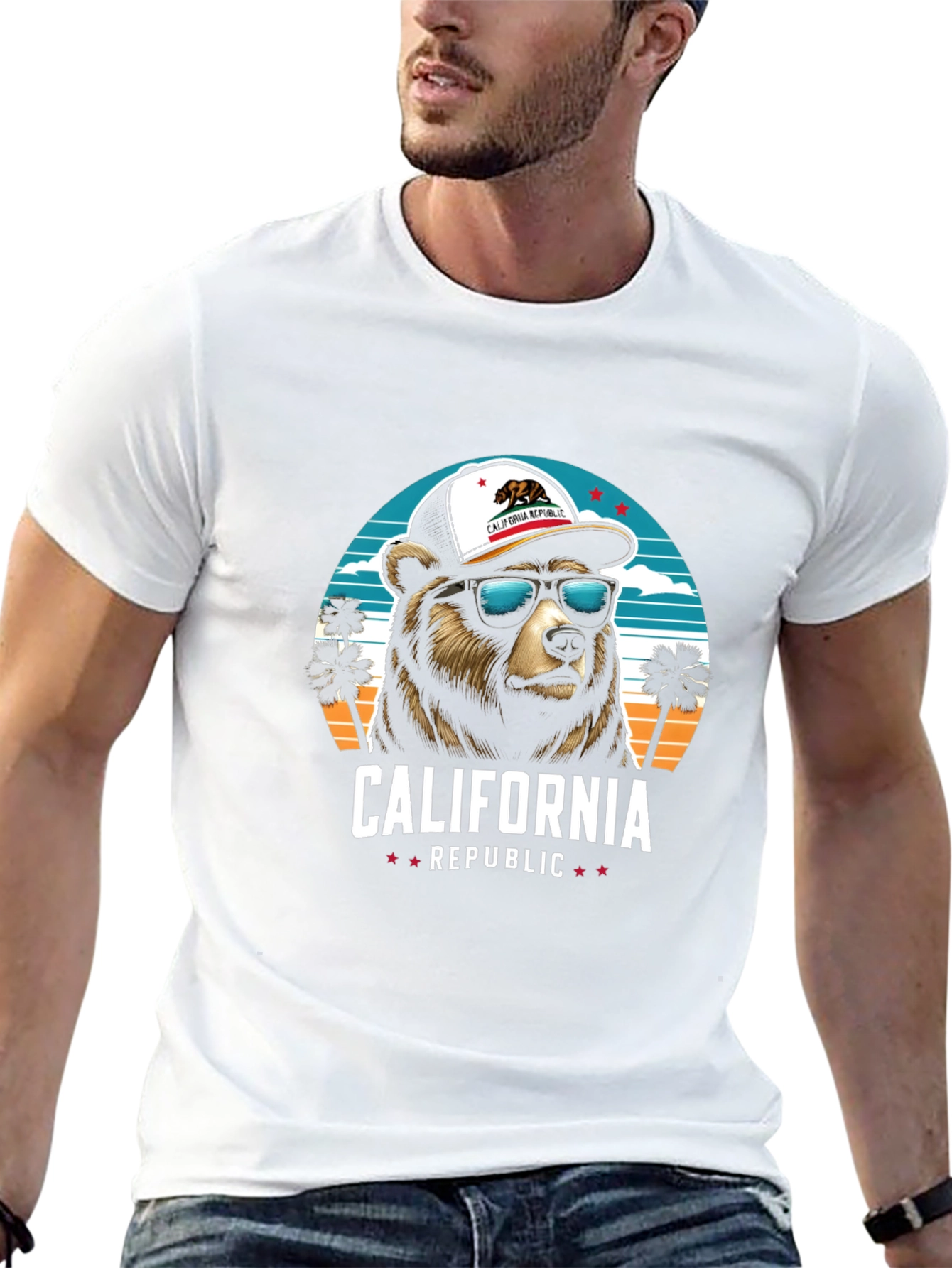 California Republic Bear Graphic T-Shirt