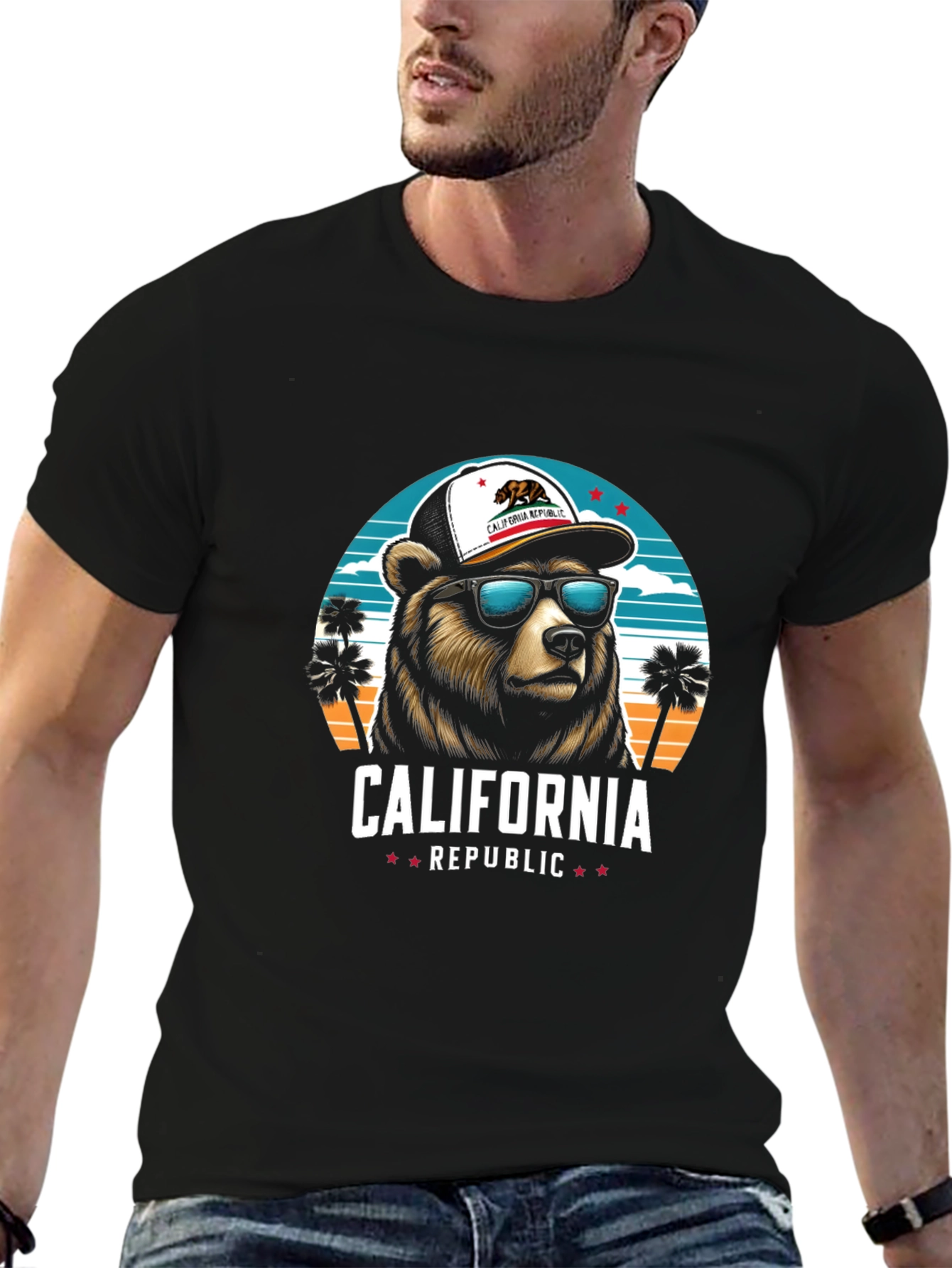 California Republic Bear Graphic T-Shirt