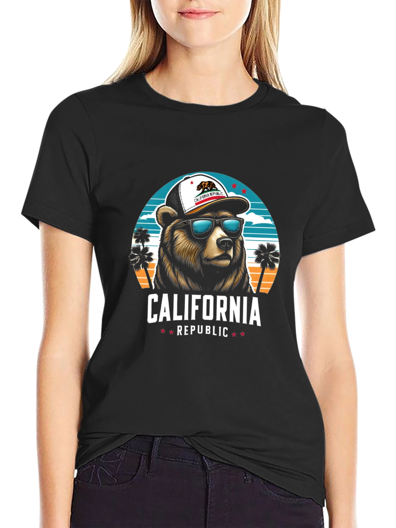 California Republic Bear Graphic T-Shirt