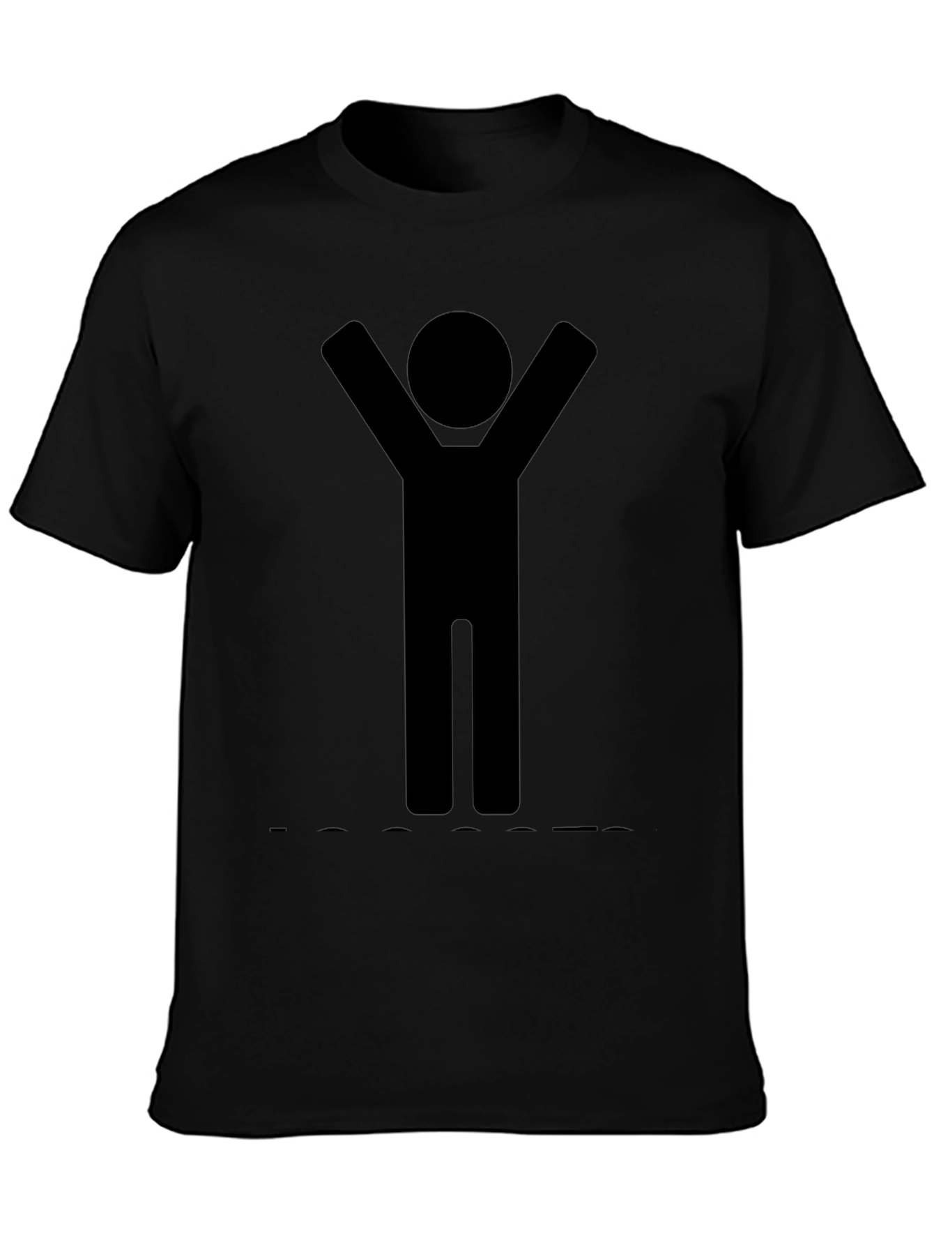 Stick Figure Celebration Black T-Shirt