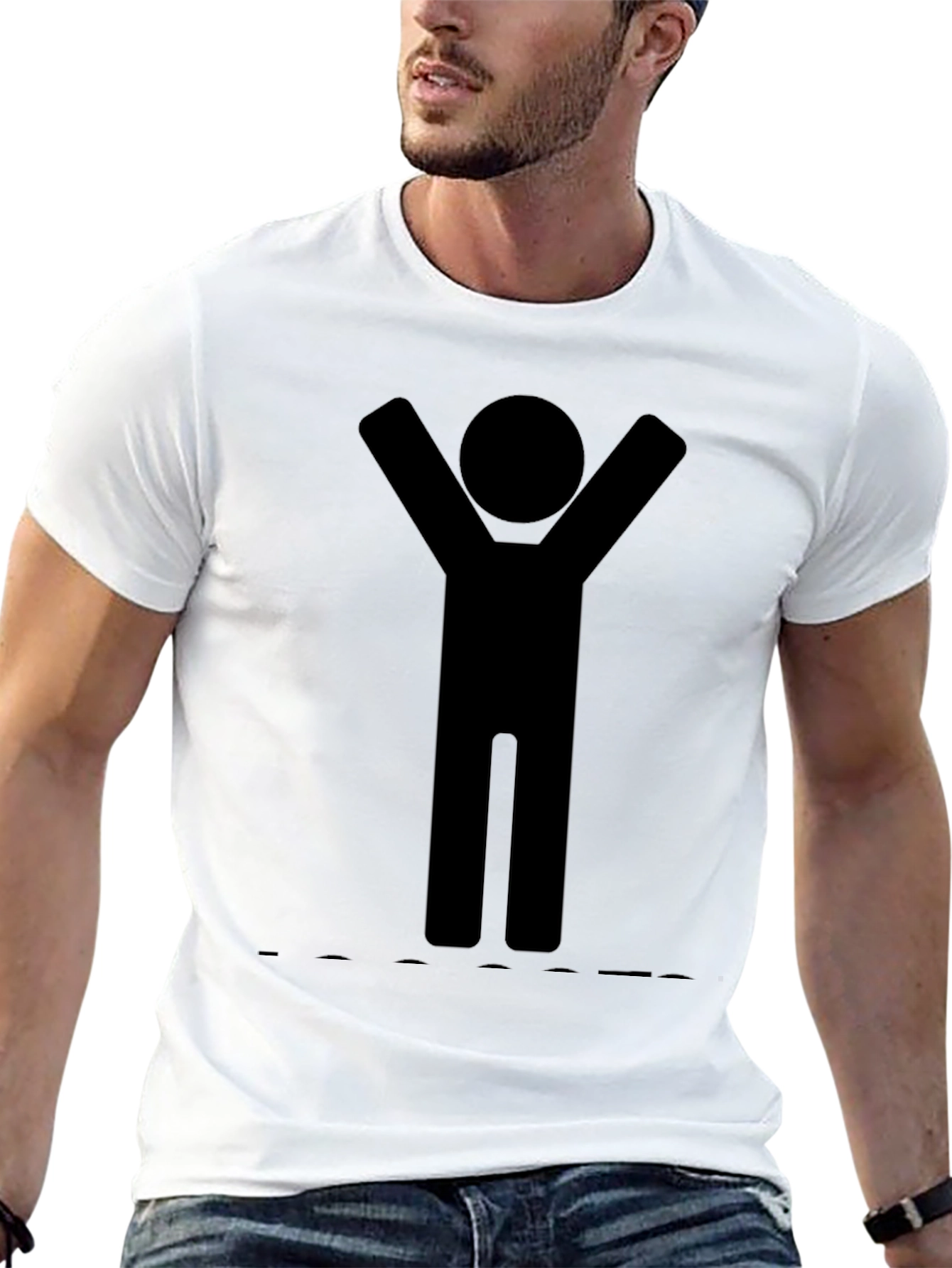 Stick Figure Celebration Black T-Shirt