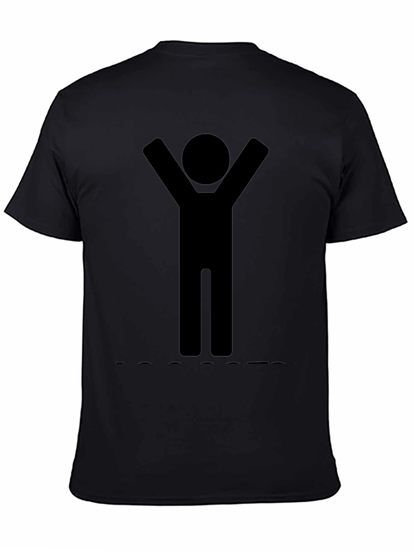 Stick Figure Celebration Black T-Shirt