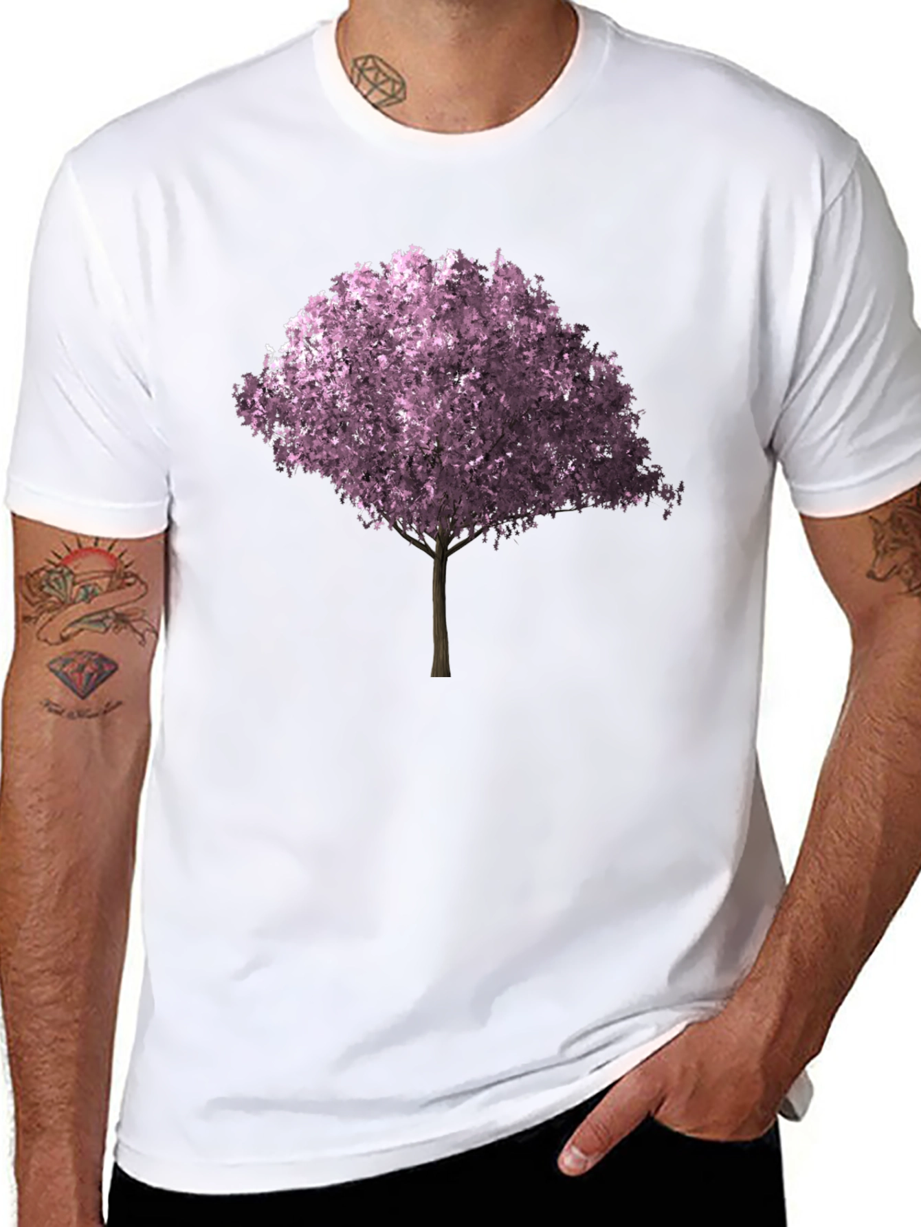 Cherry Blossom Tree Graphic Tee - Black
