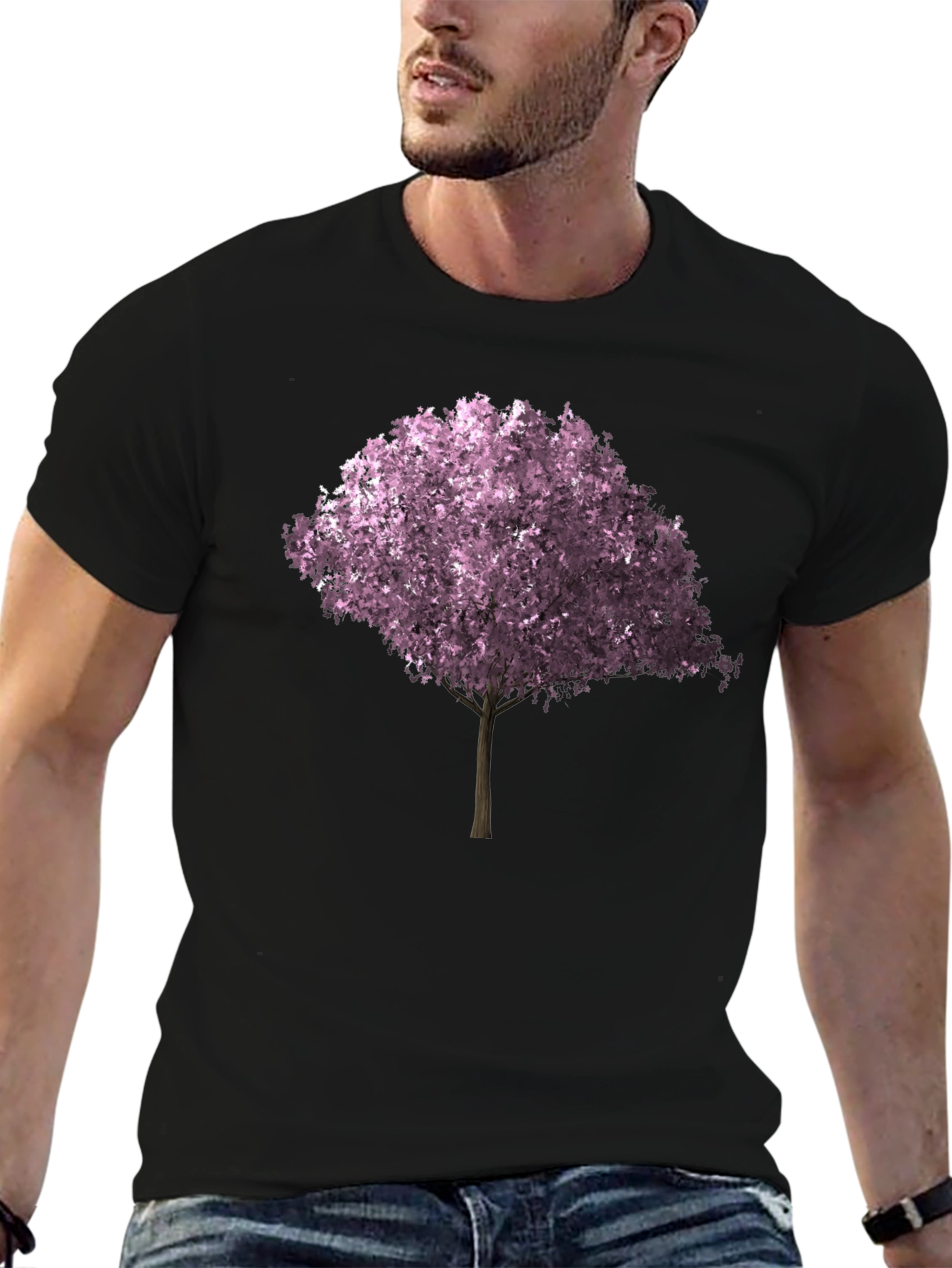 Cherry Blossom Tree Graphic Tee - Black