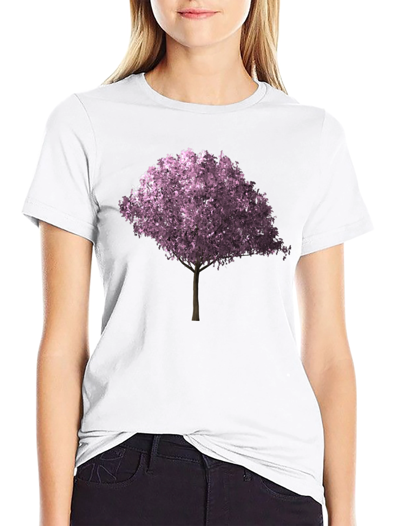 Cherry Blossom Tree Graphic Tee - Black